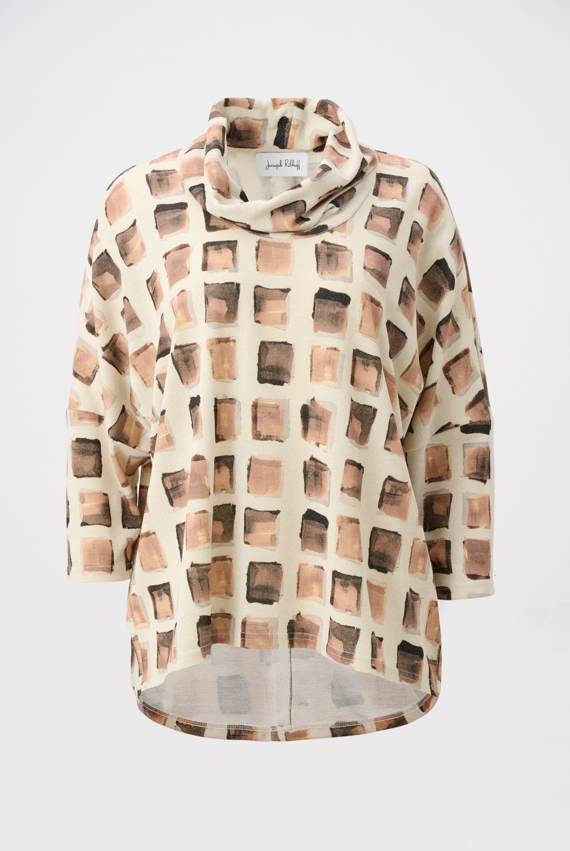 Lurex Sweater Abstract Print Boxy Tunic