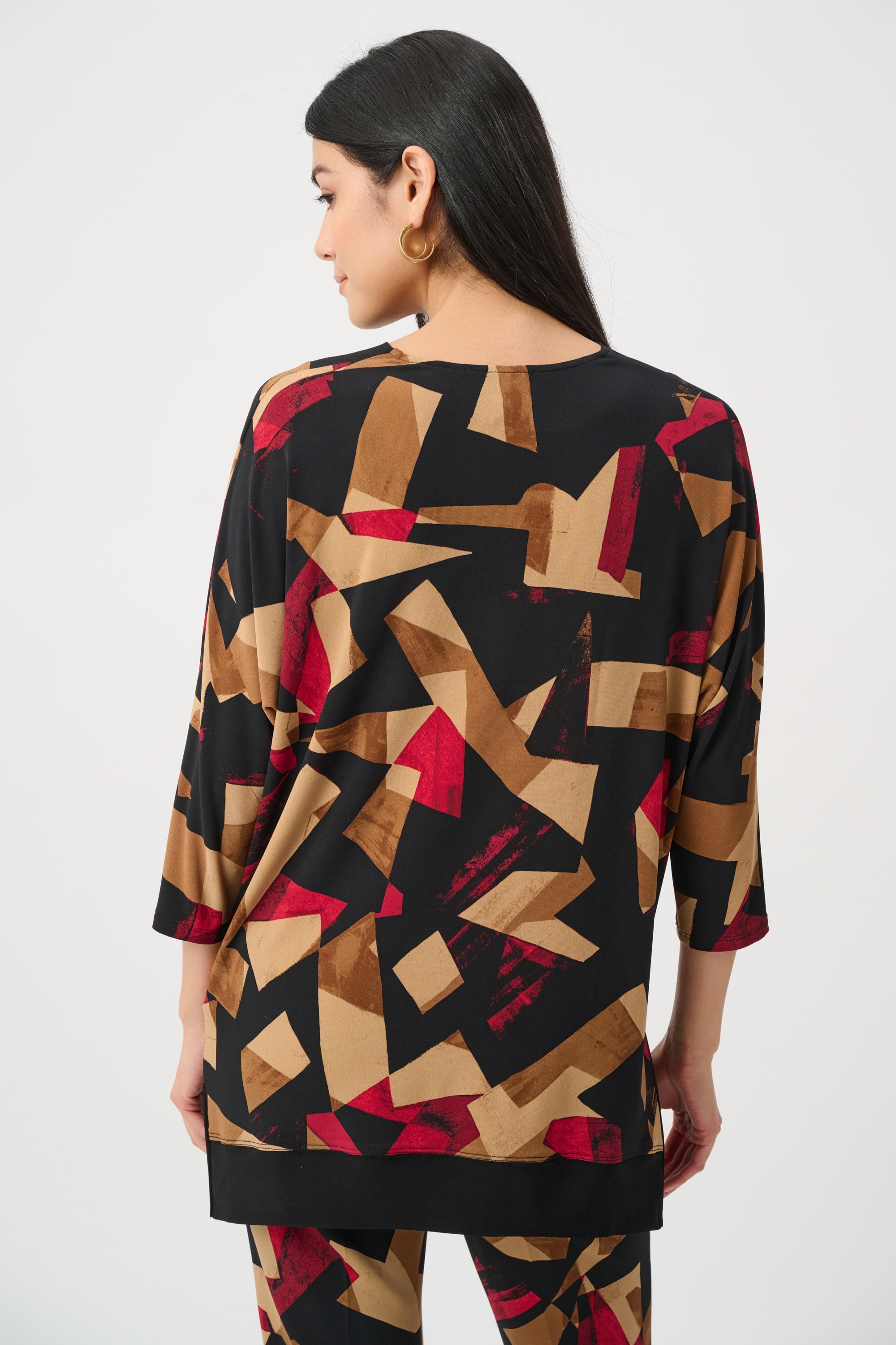Silky Knit Abstract Print Boxy Tunic
