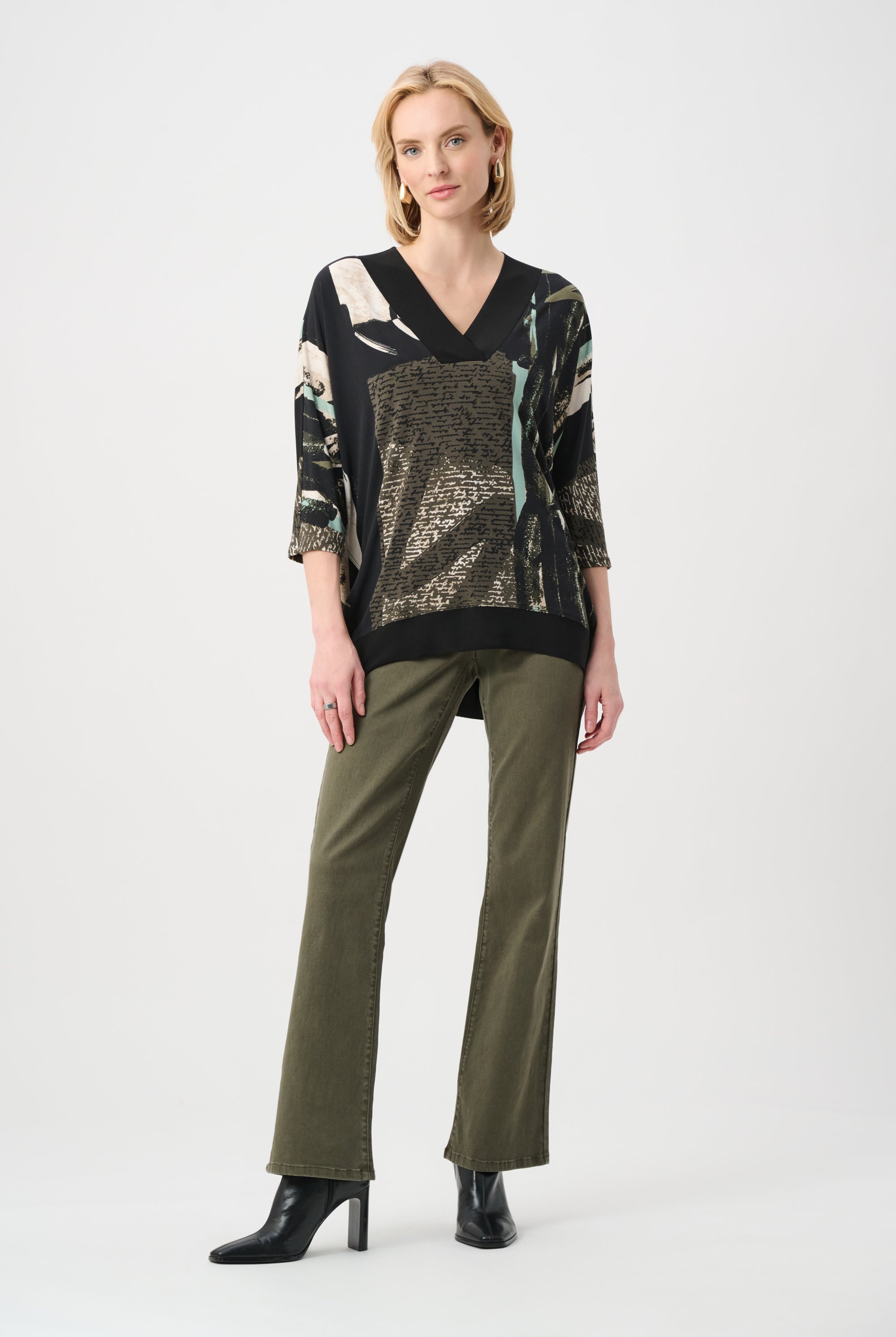 Silky Knit Abstract Print Boxy Tunic