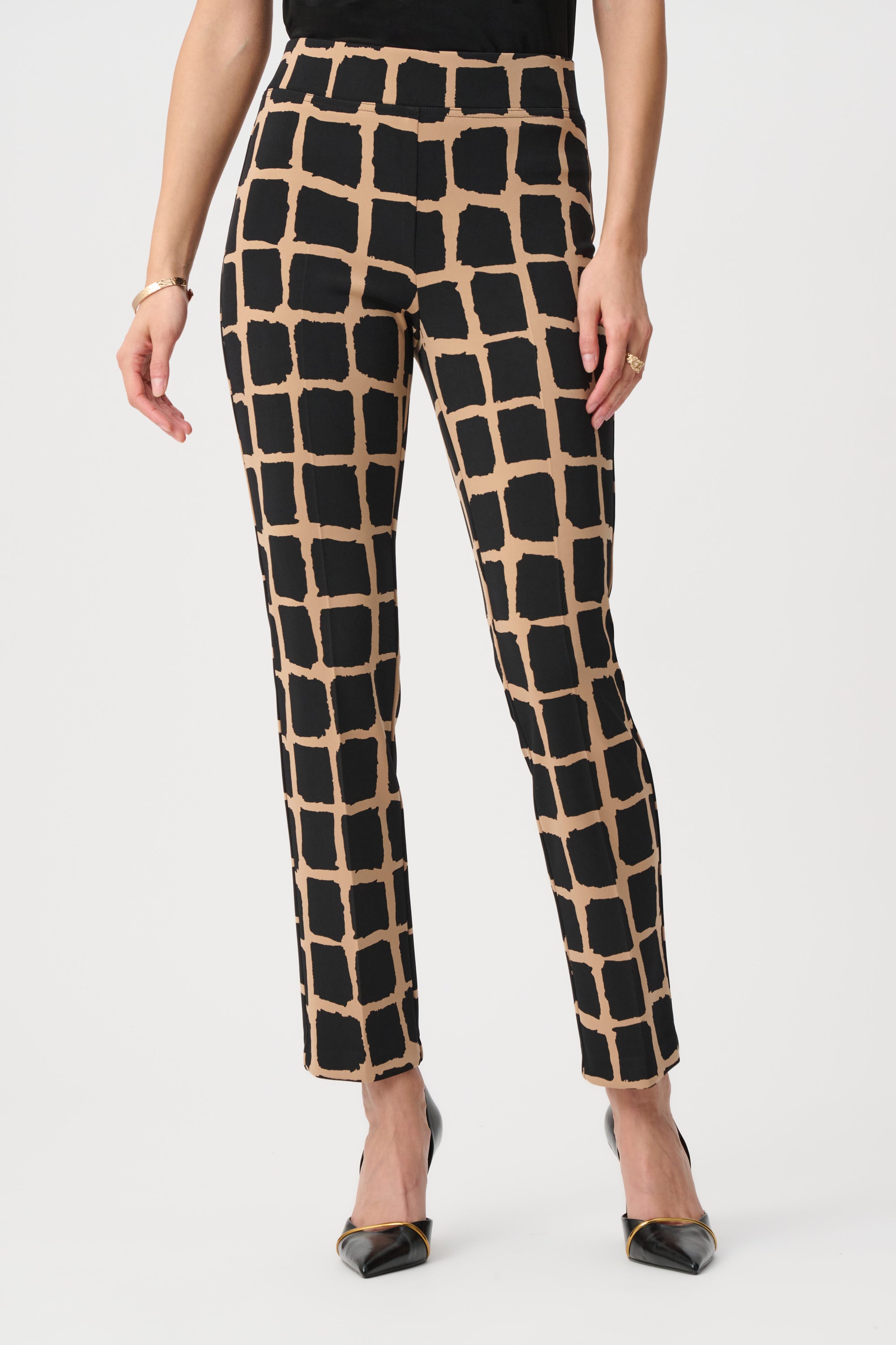 Silky Knit Abstract Print Pull-On Pants
