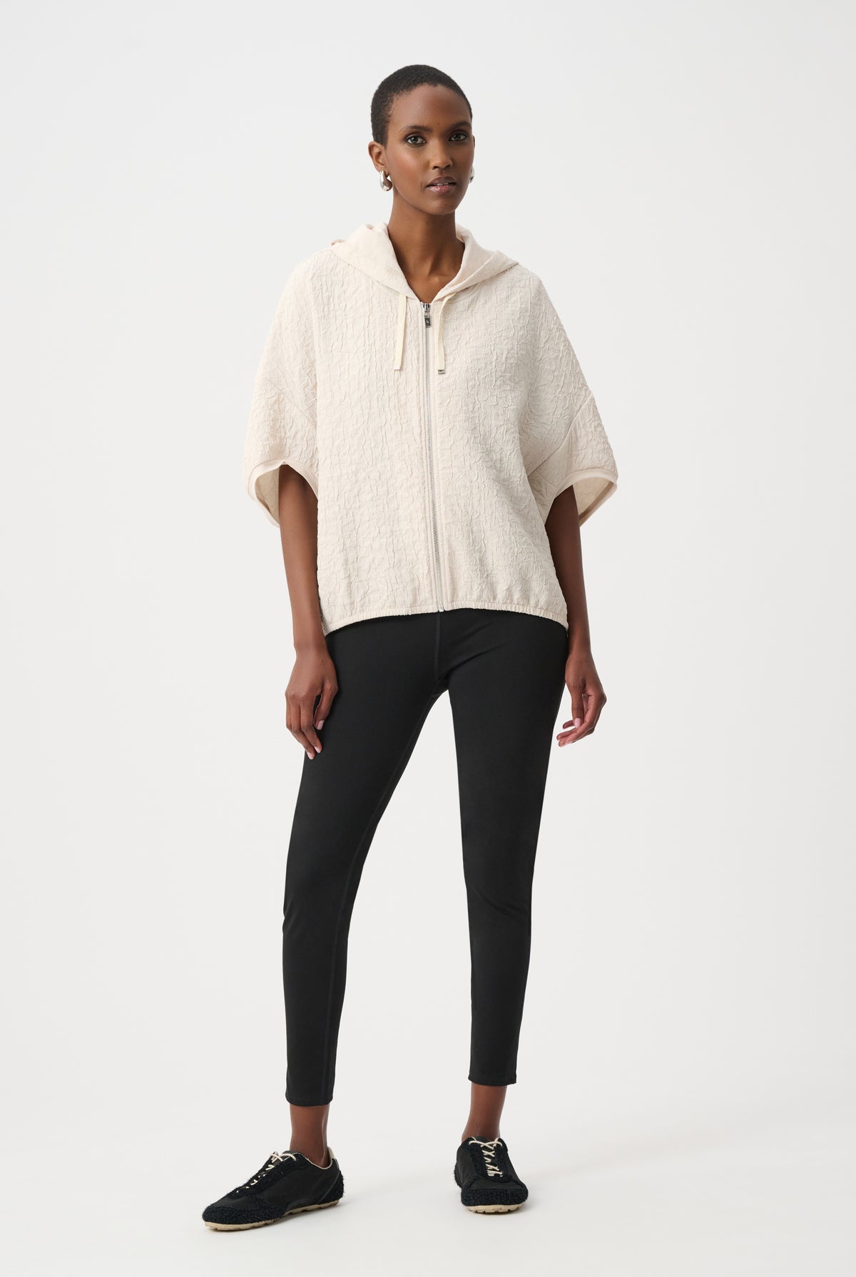 Joseph Ribkoff Textured Jacquard Hooded Zipped Jacket-263604, view 9