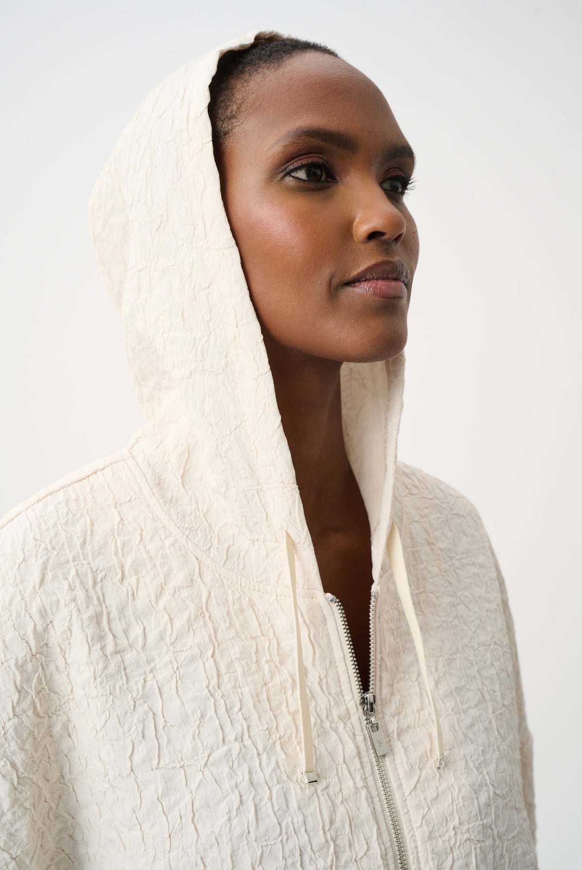 Joseph Ribkoff Textured Jacquard Hooded Zipped Jacket-263604, view 4