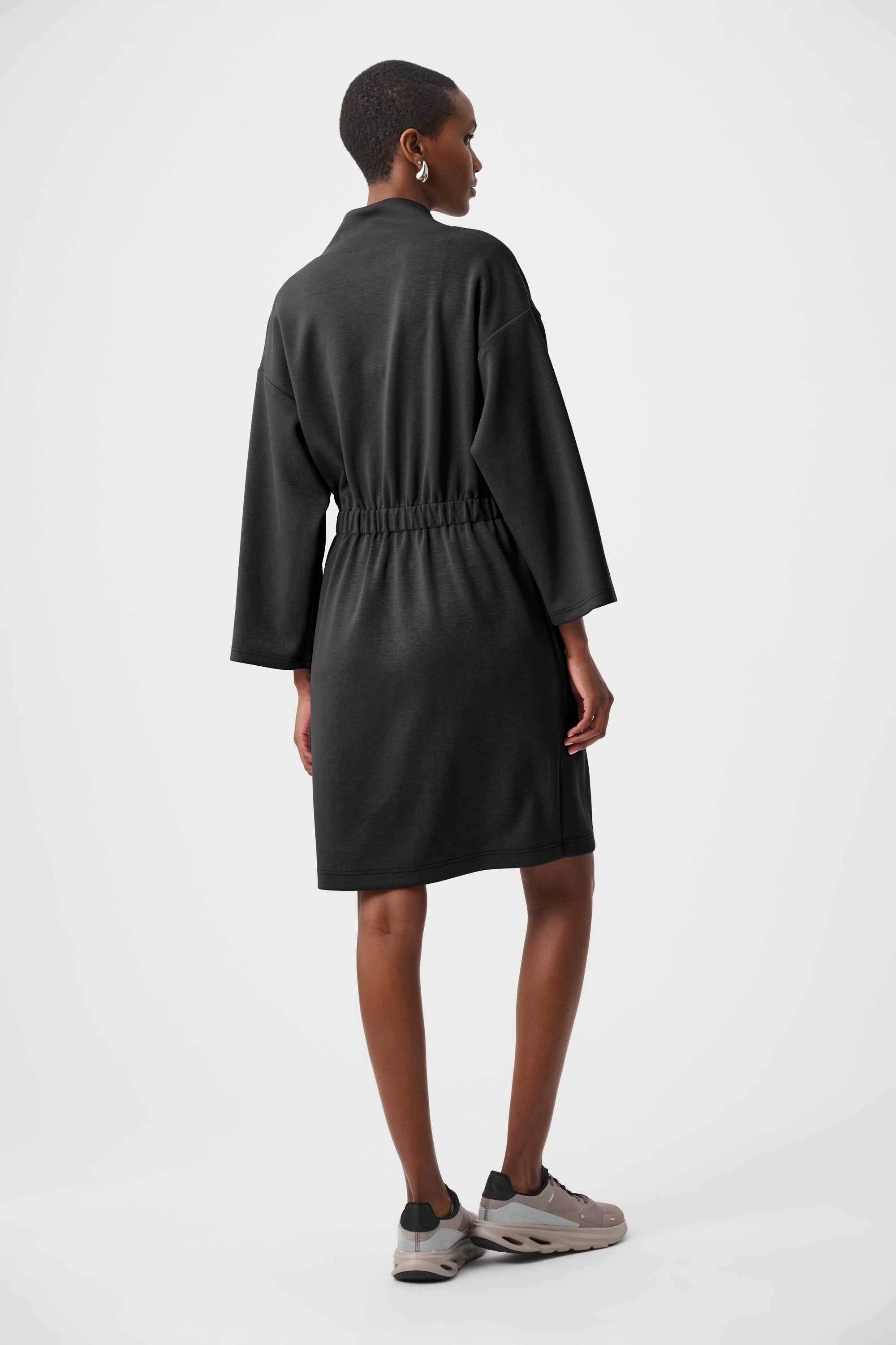 Scuba Jersey Dress With Front Zipper
