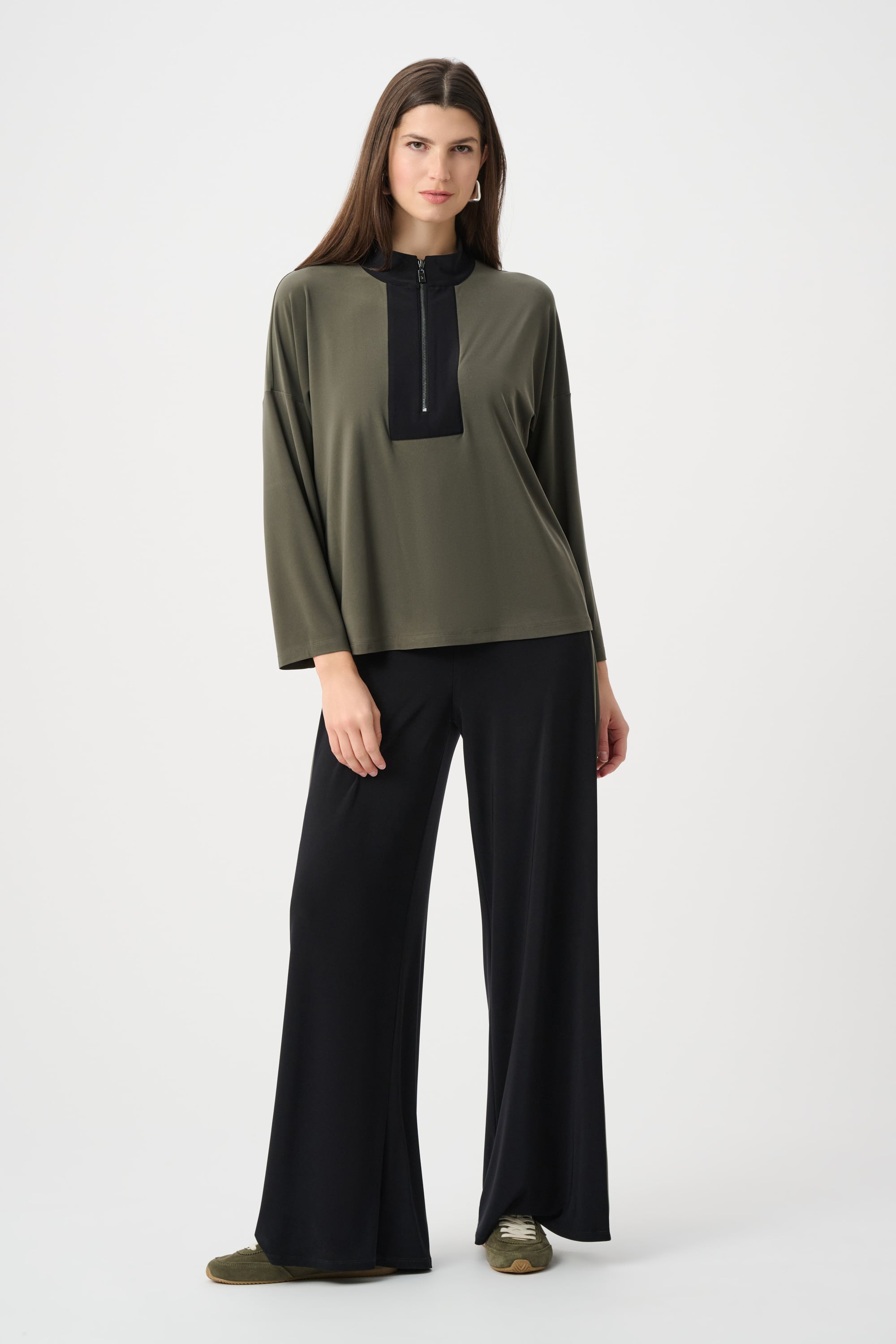 Silky Knit Color Block Straight Top
