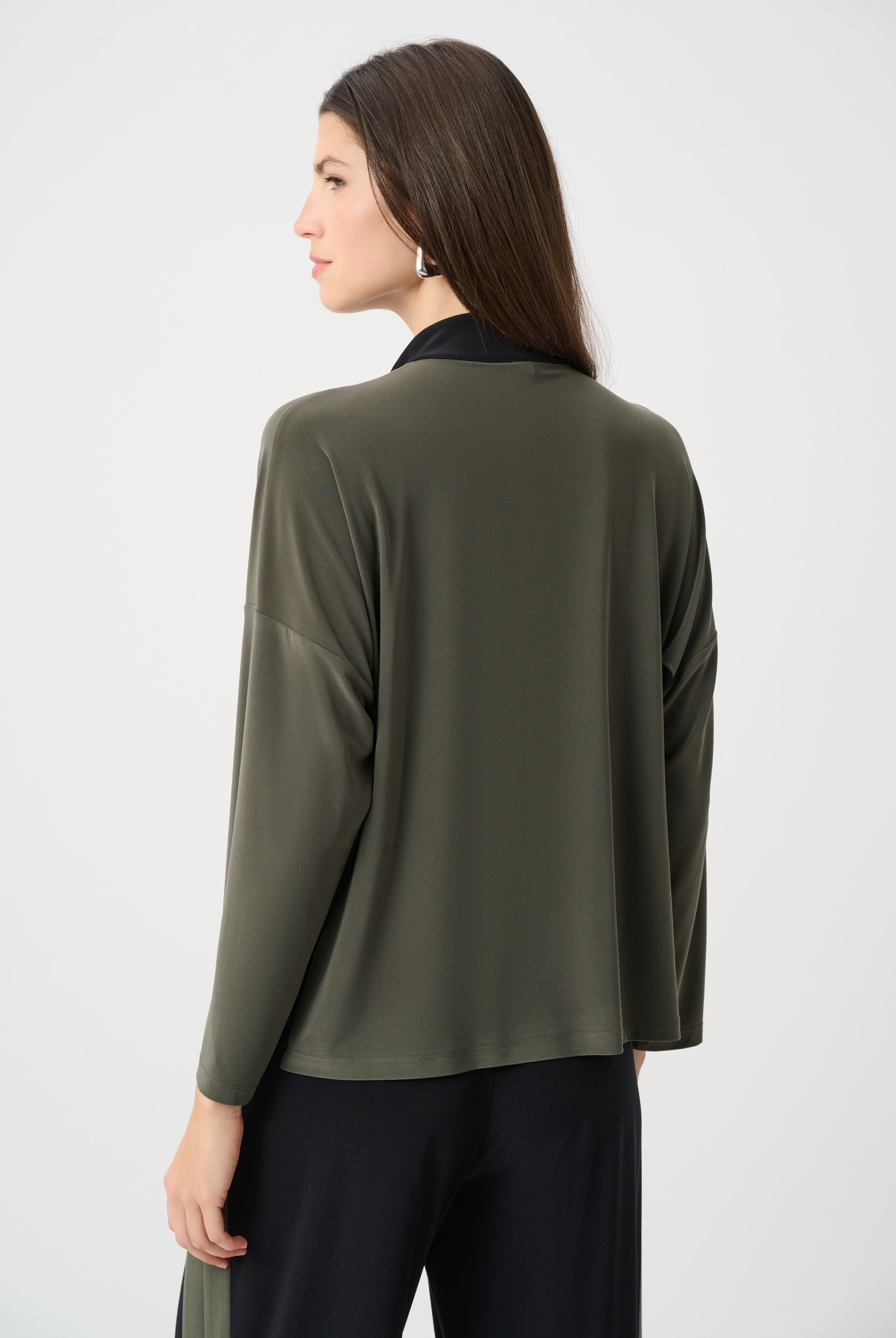 Silky Knit Color Block Straight Top