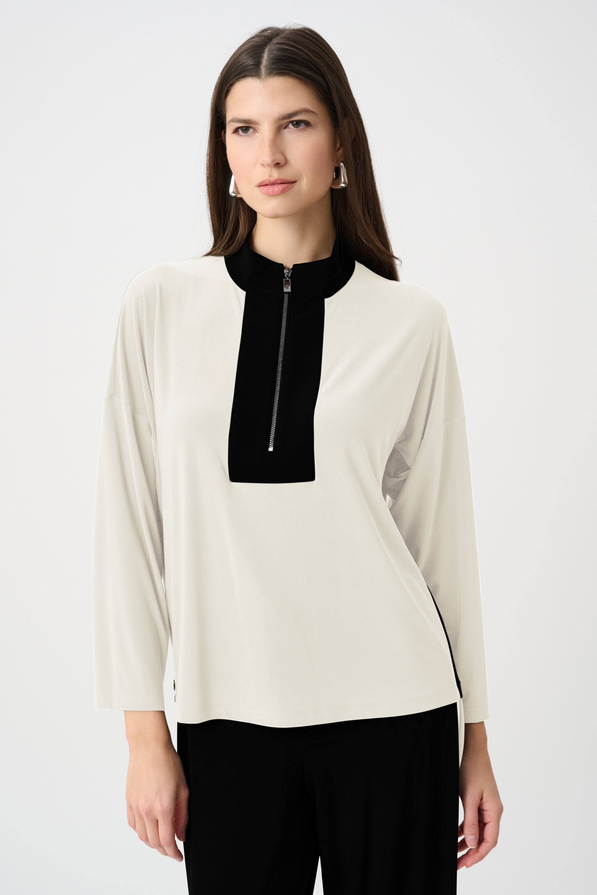 Silky Knit Color Block Straight Top