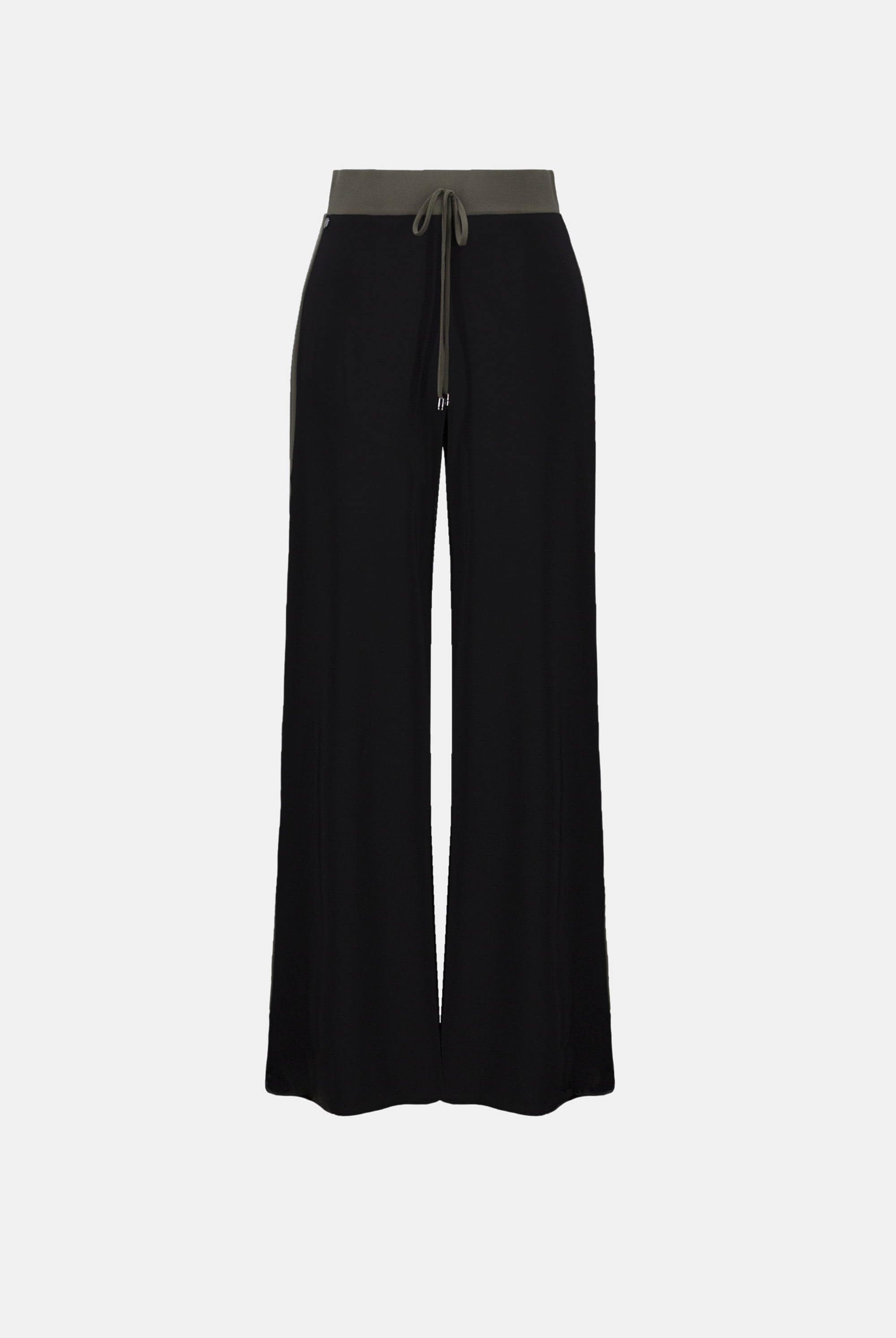 Silky Knit Color Block Wide Leg Pull-On Pants