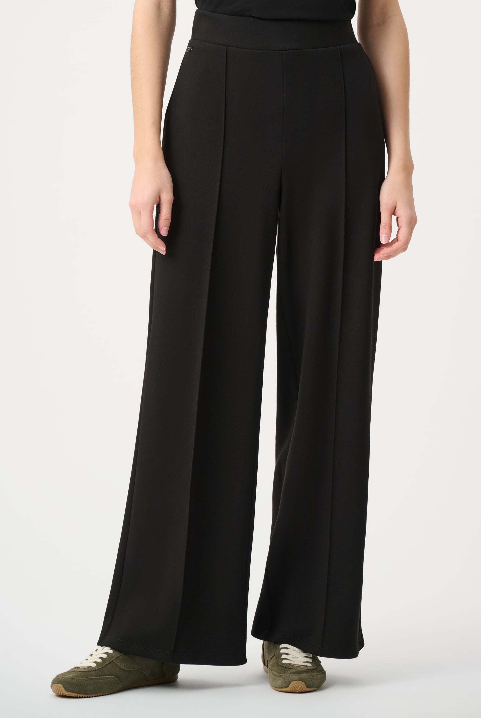 Scuba Jersey Wide Leg Pull-On Pants