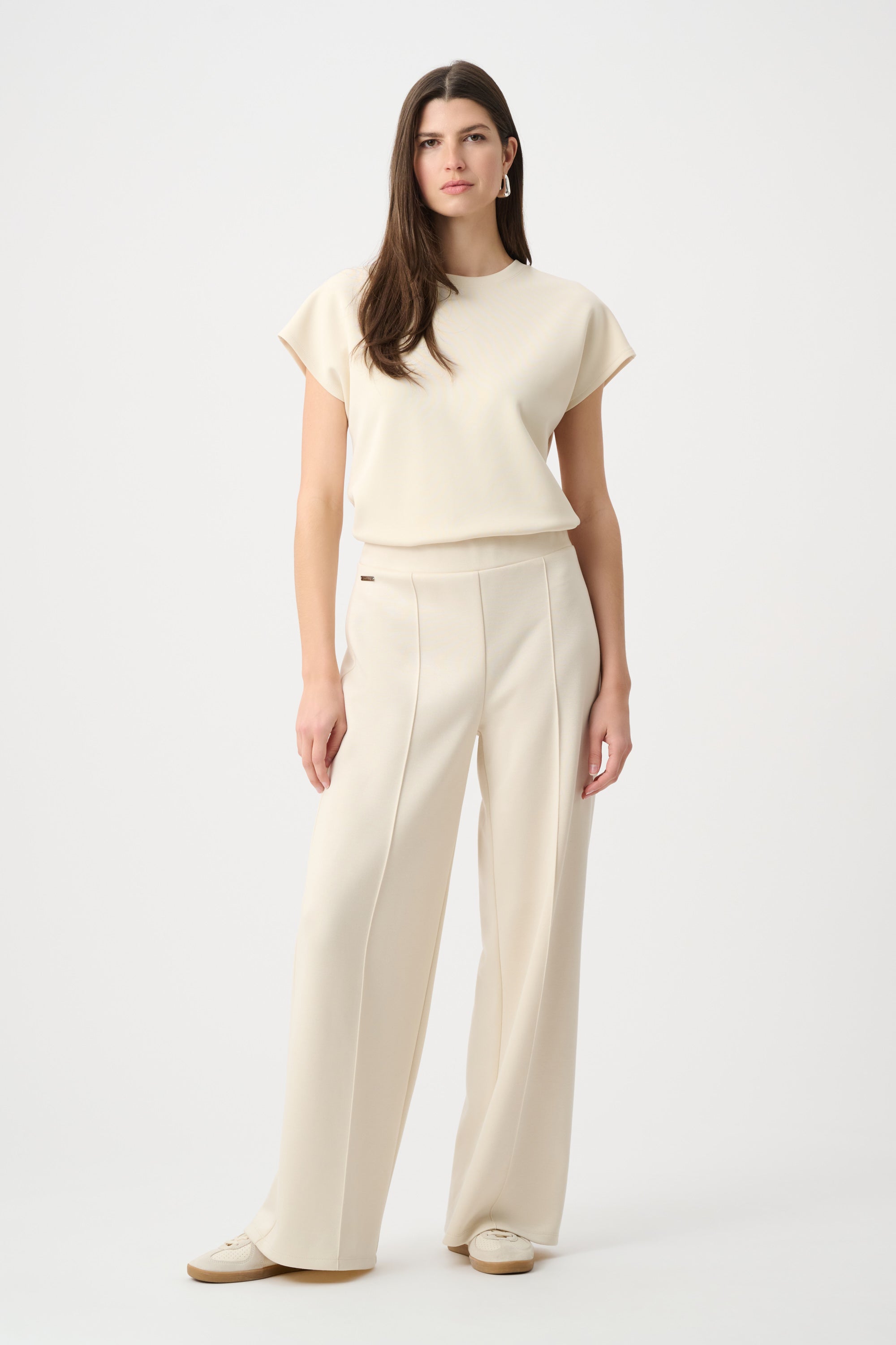 Scuba Jersey Wide Leg Pull-On Pants