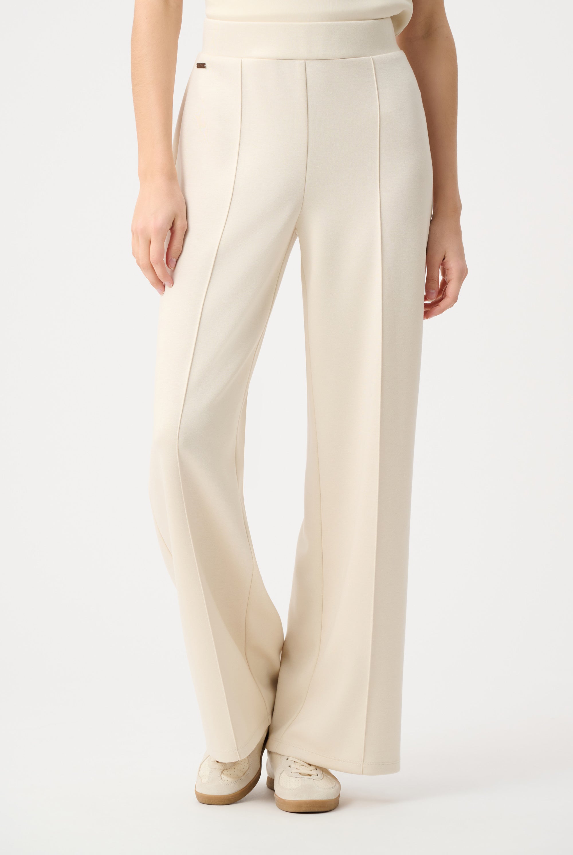 Scuba Jersey Wide Leg Pull-On Pants