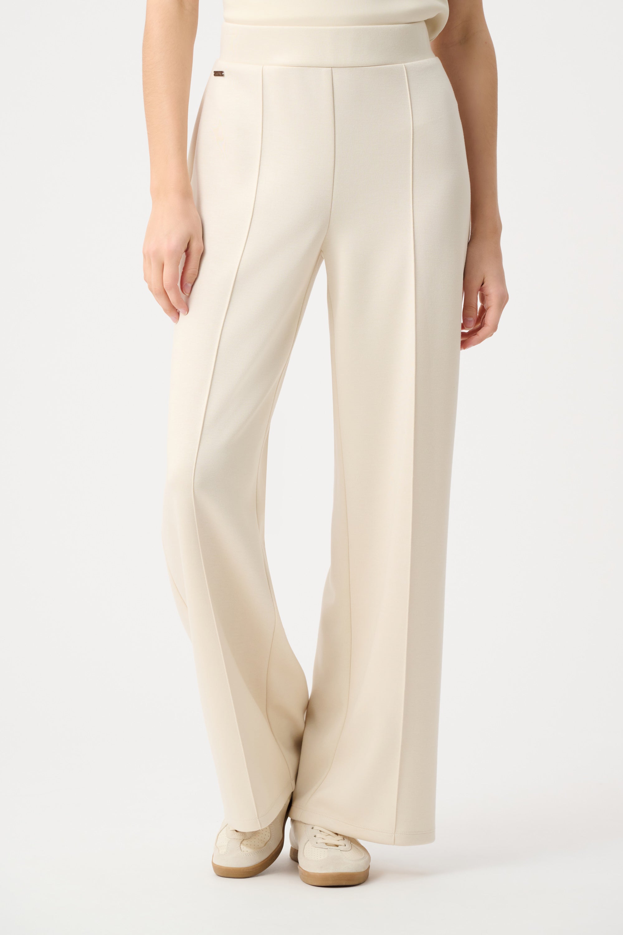 Scuba Jersey Wide Leg Pull-On Pants