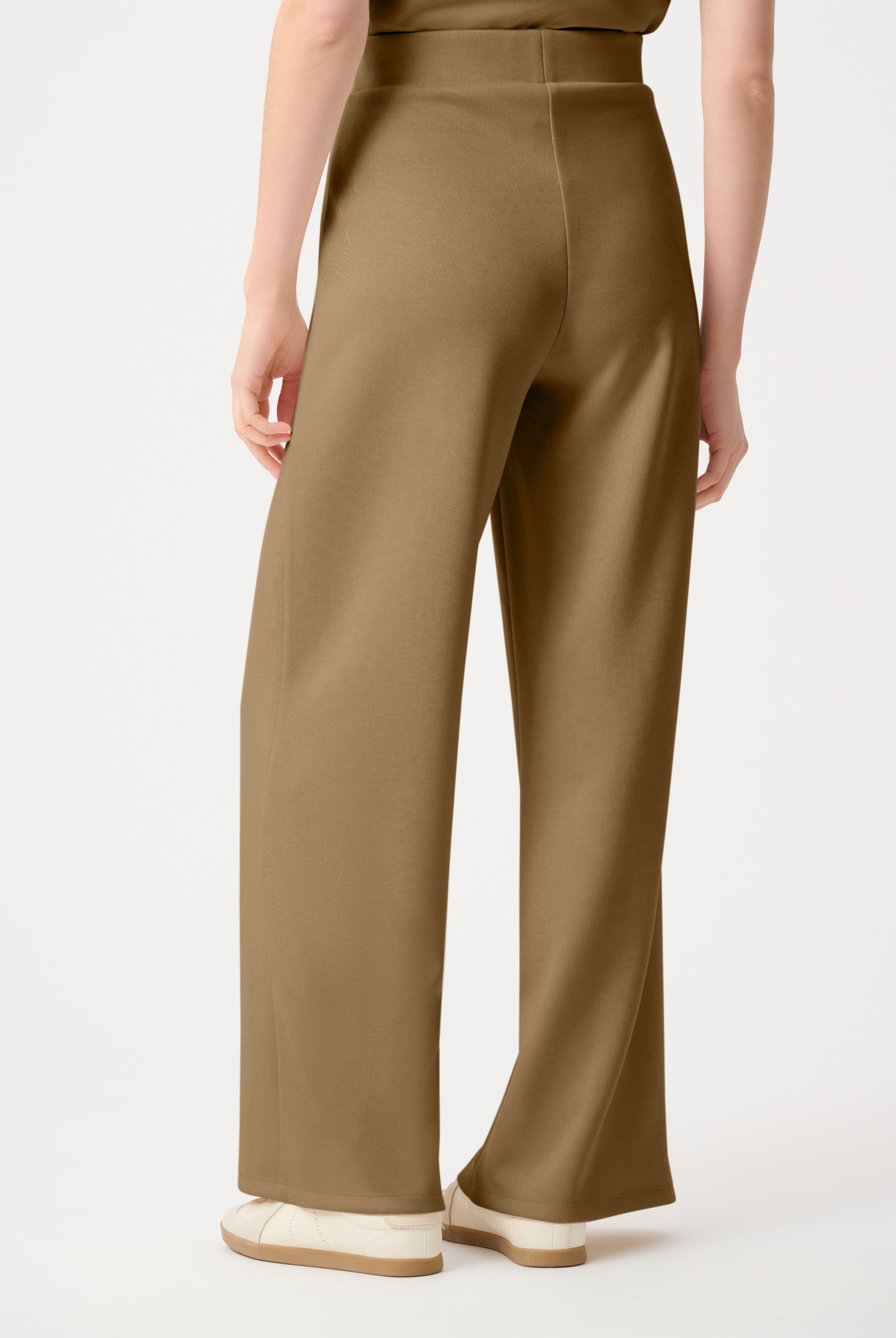 Scuba Jersey Wide Leg Pull-On Pants