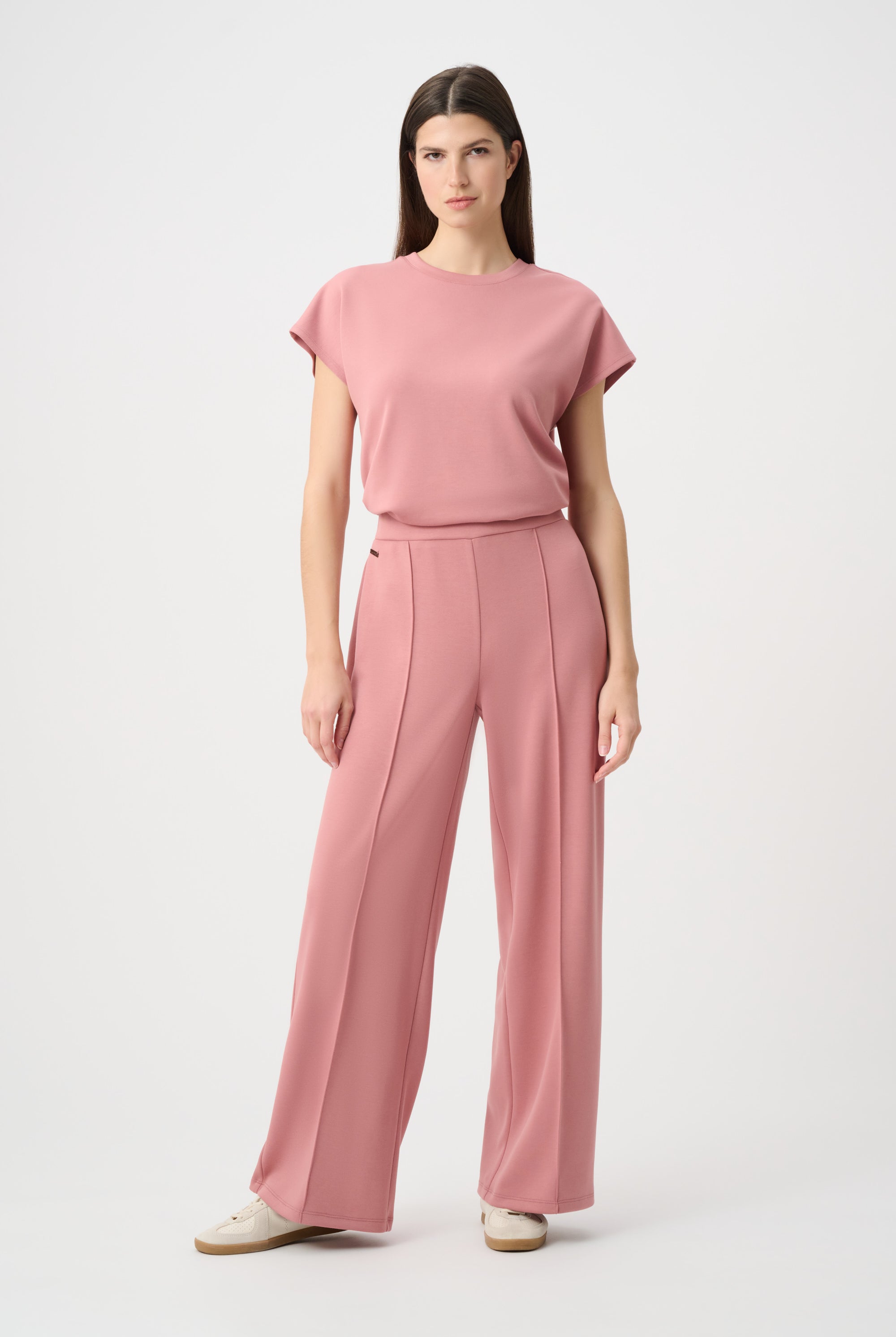 Scuba Jersey Wide Leg Pull-On Pants