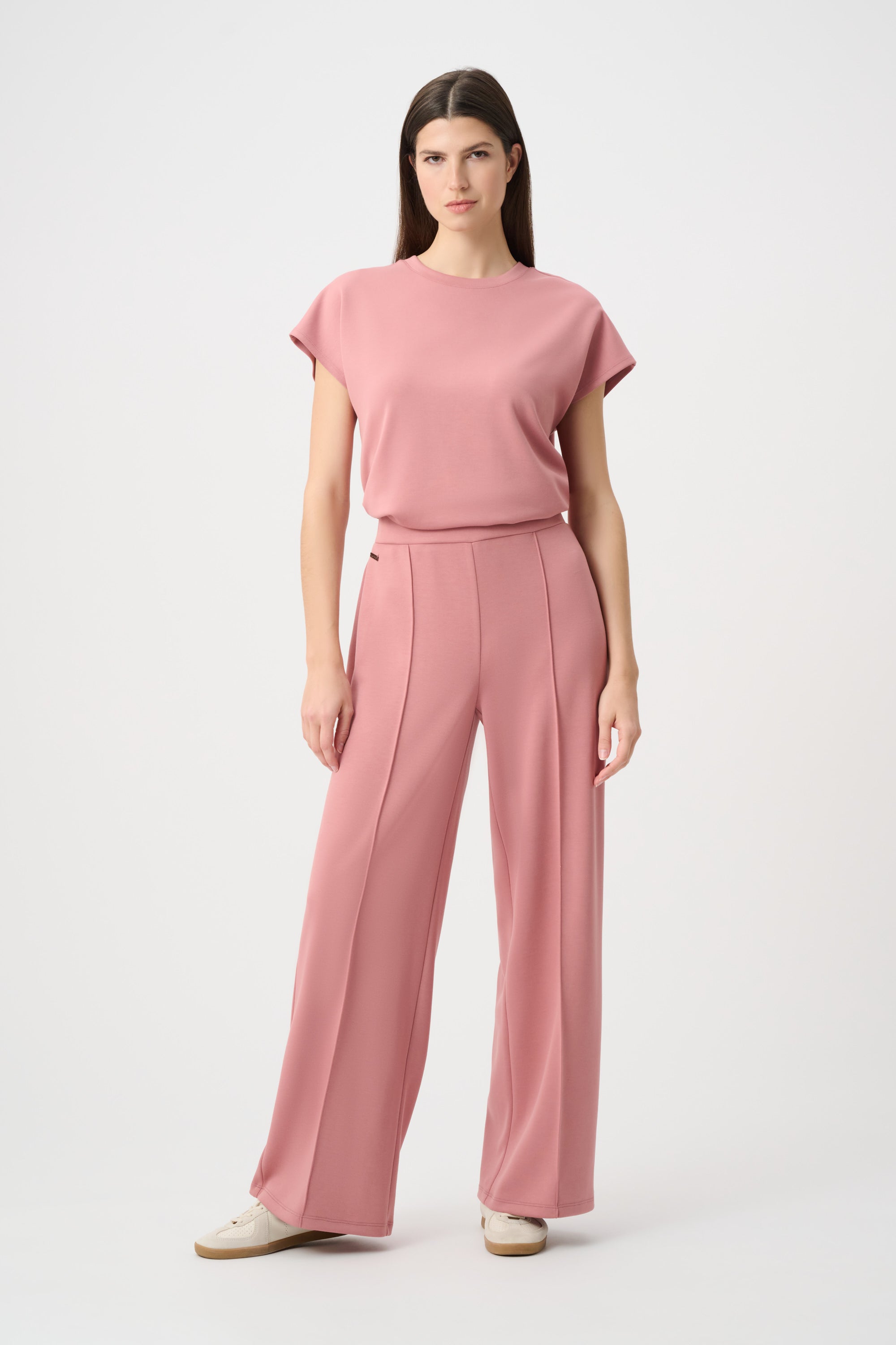 Scuba Jersey Wide Leg Pull-On Pants
