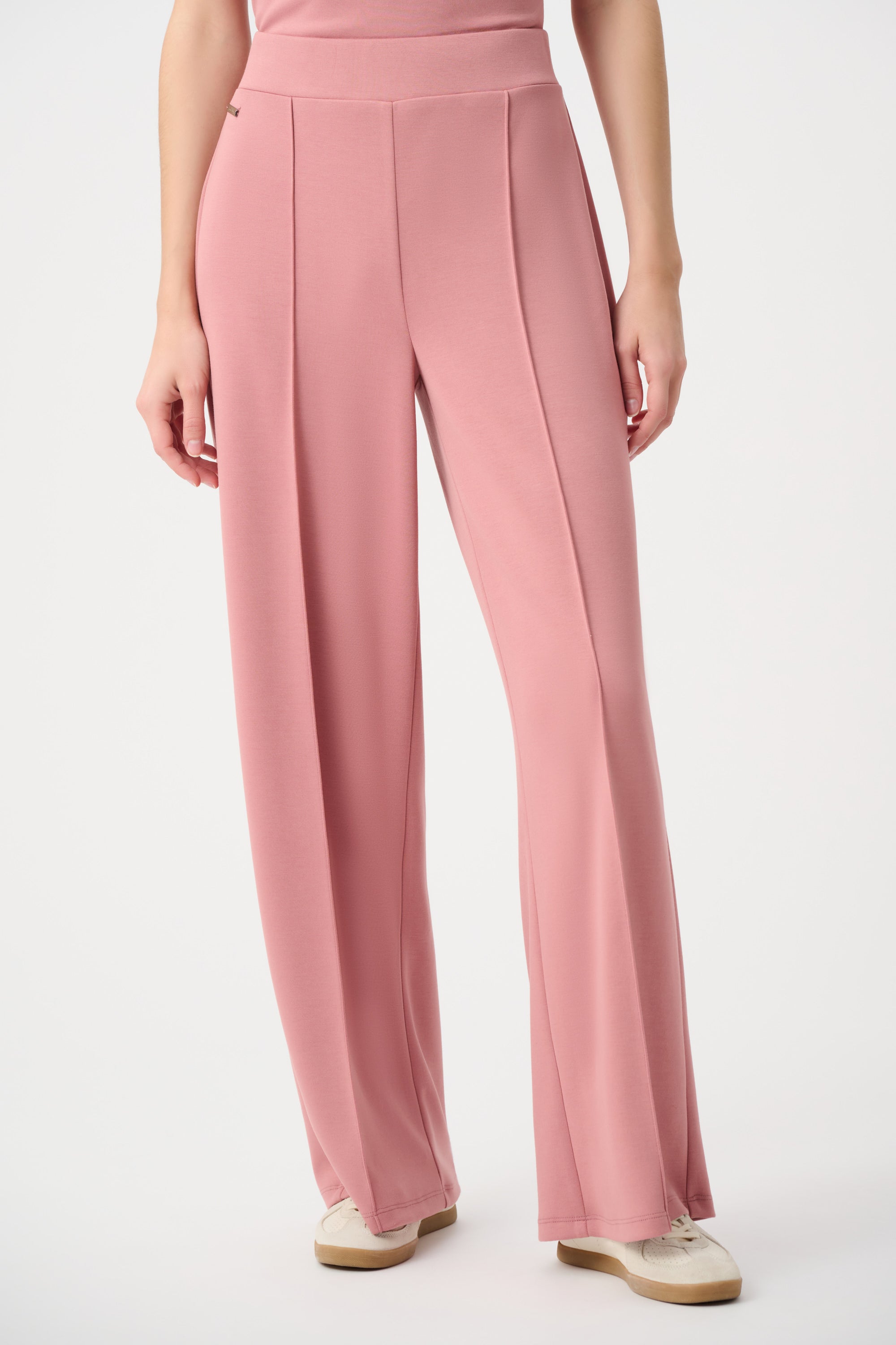 Scuba Jersey Wide Leg Pull-On Pants