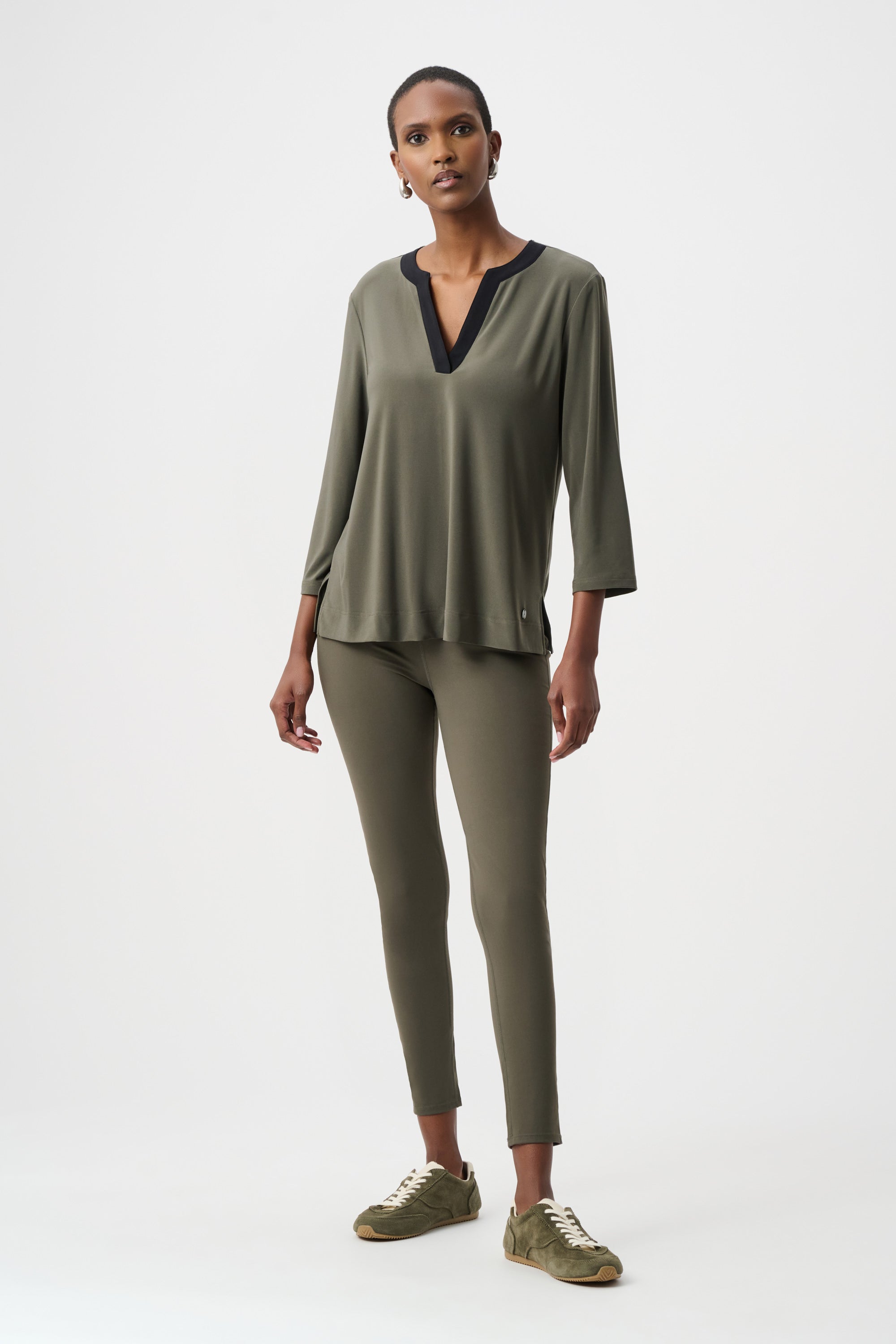Silky Knit Color Block Straight Top