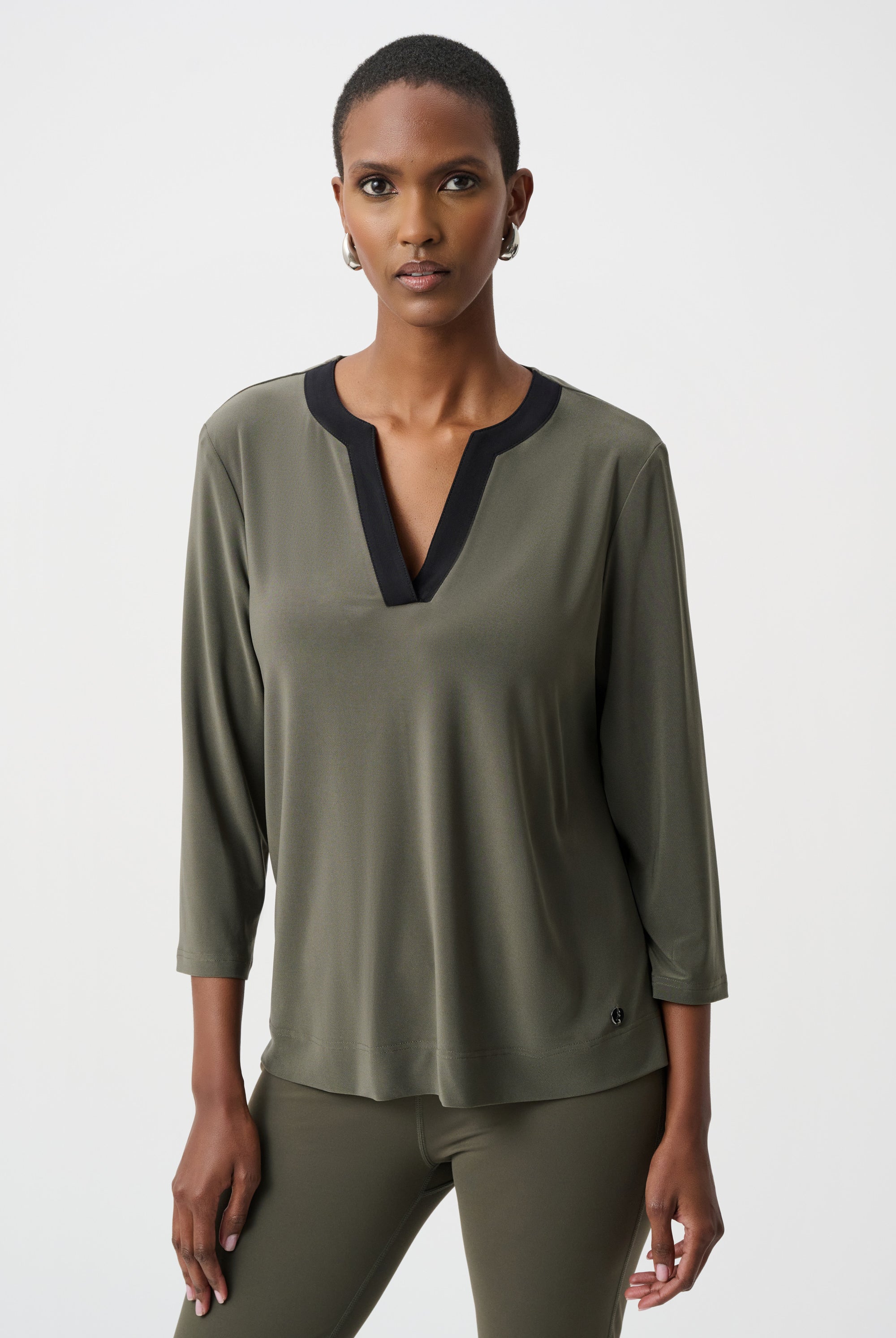 Silky Knit Color Block Straight Top