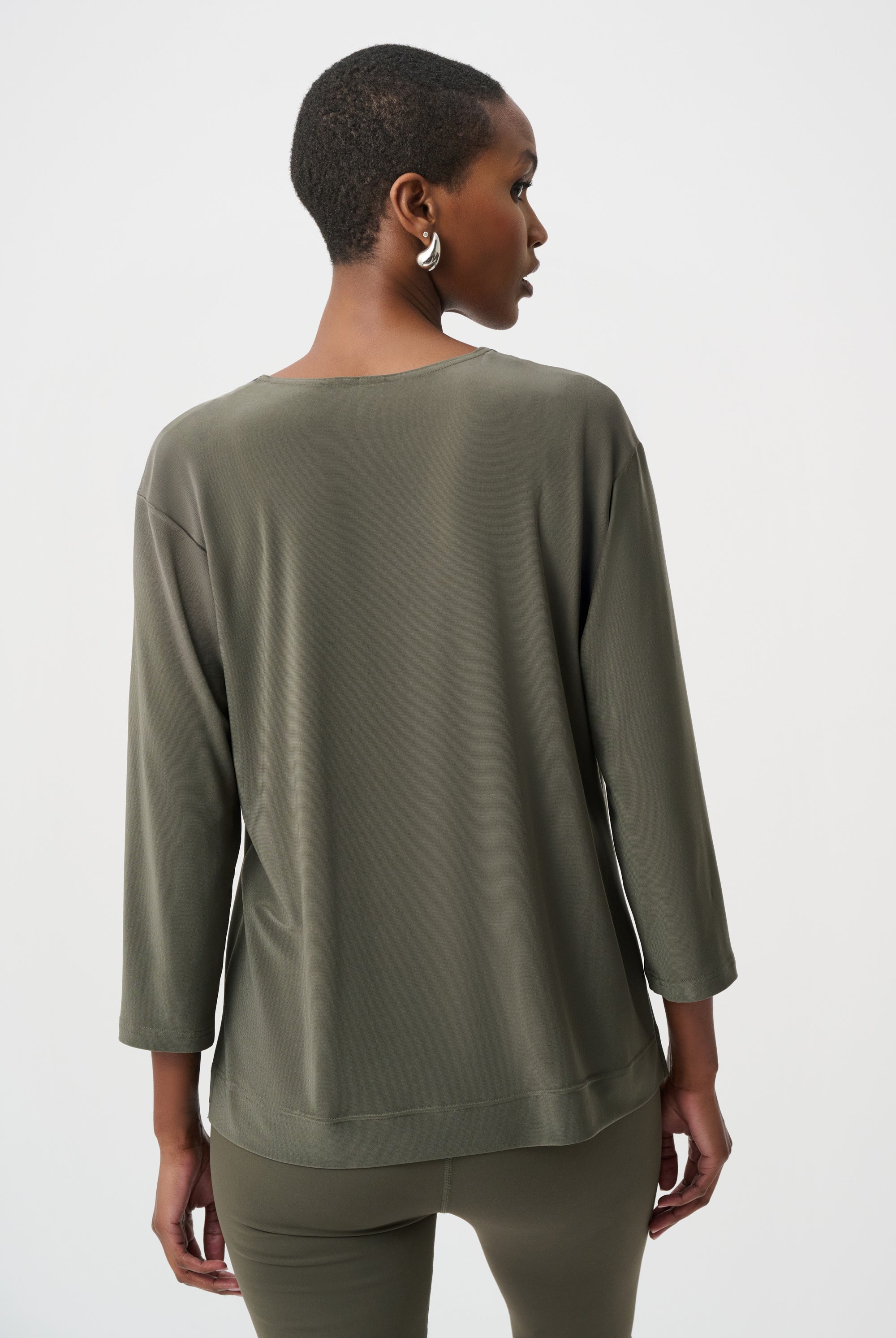 Silky Knit Color Block Straight Top