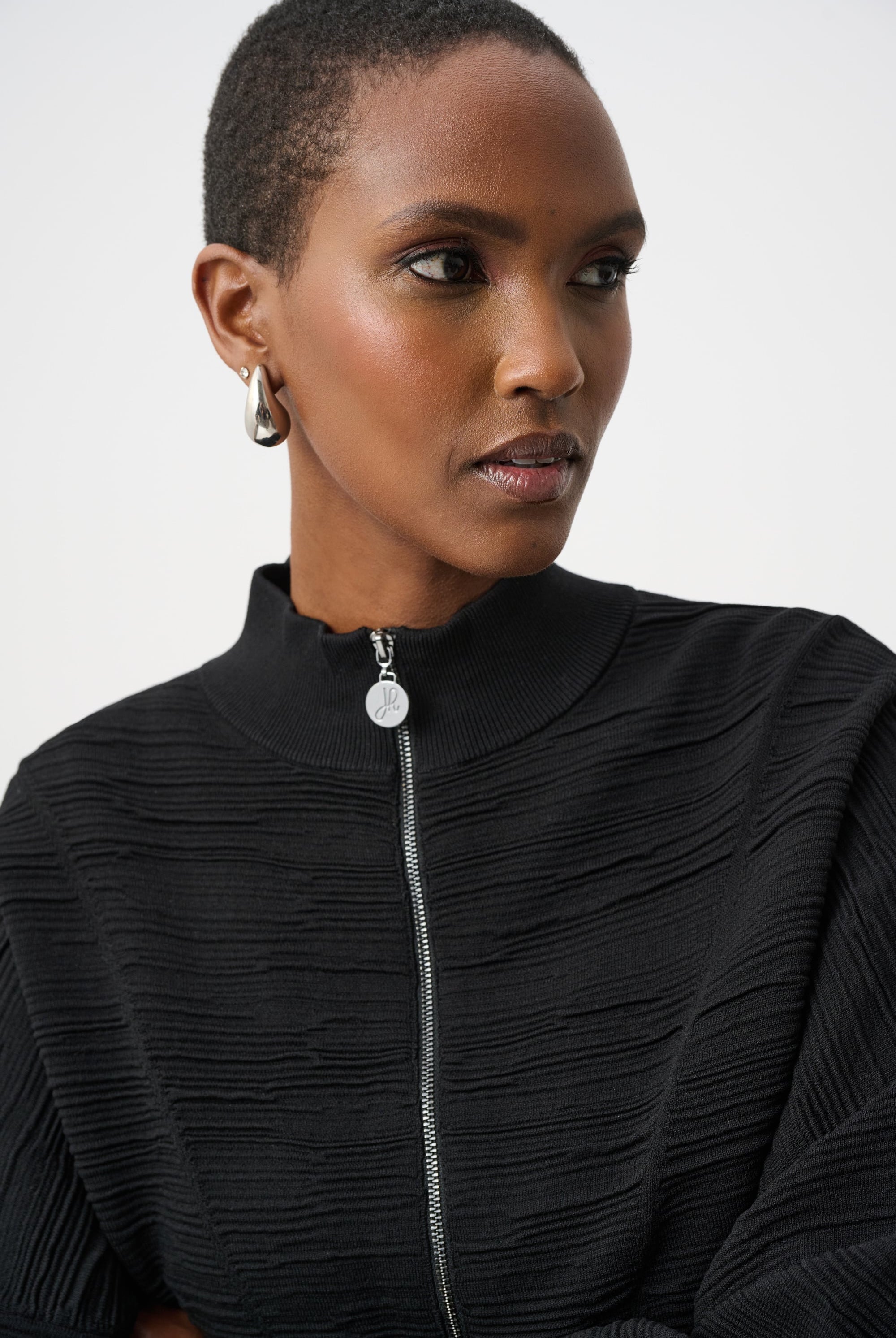 Sweater Knit Mock-Neck Cocoon Sweater
