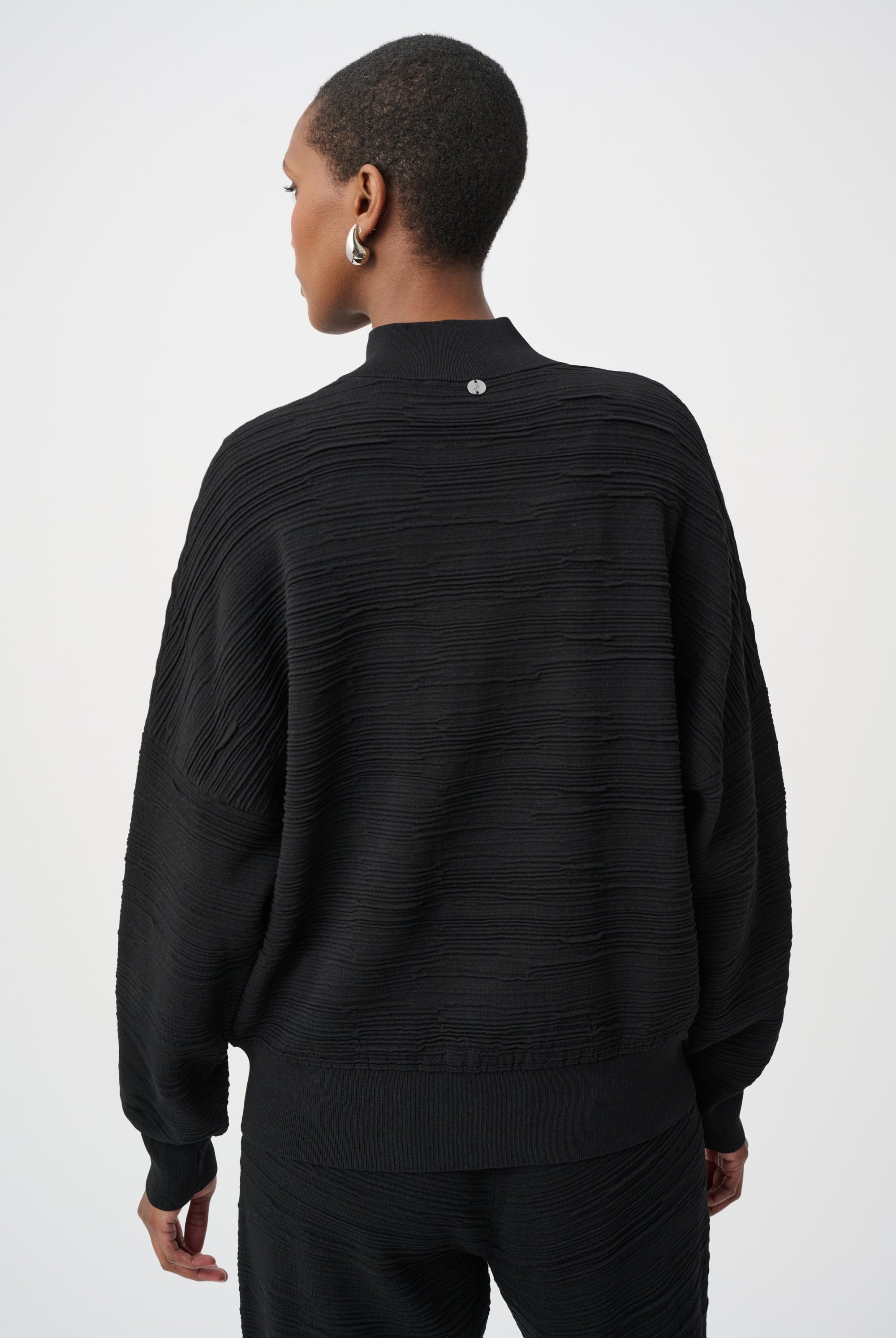Sweater Knit Mock-Neck Cocoon Sweater