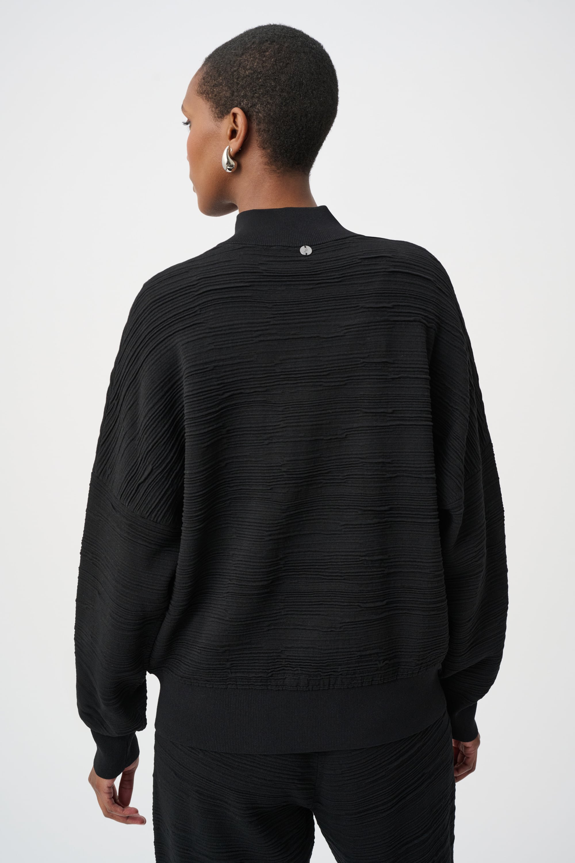 Sweater Knit Mock-Neck Cocoon Sweater