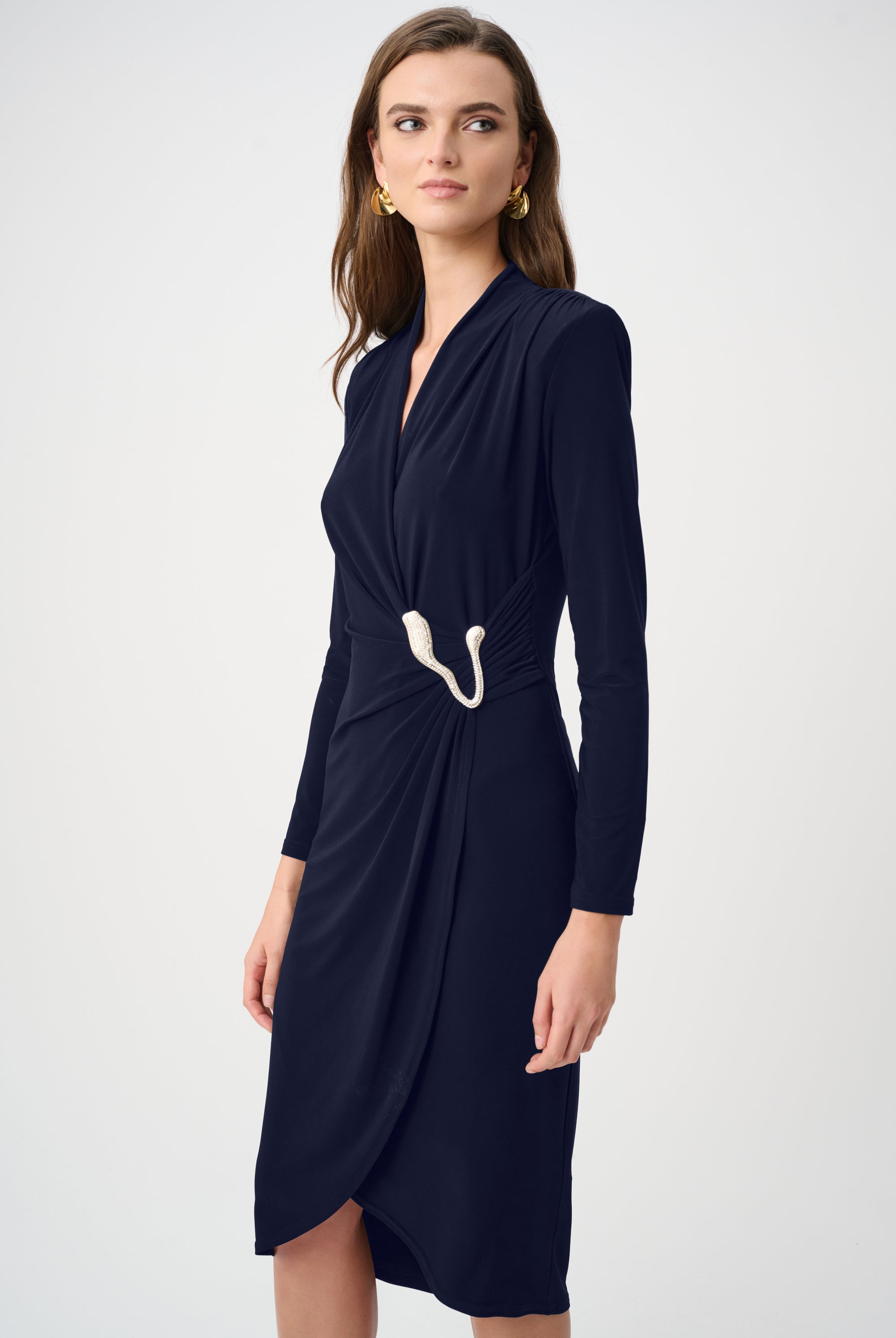 Signature | Silky Knit Sheath Wrap Dress