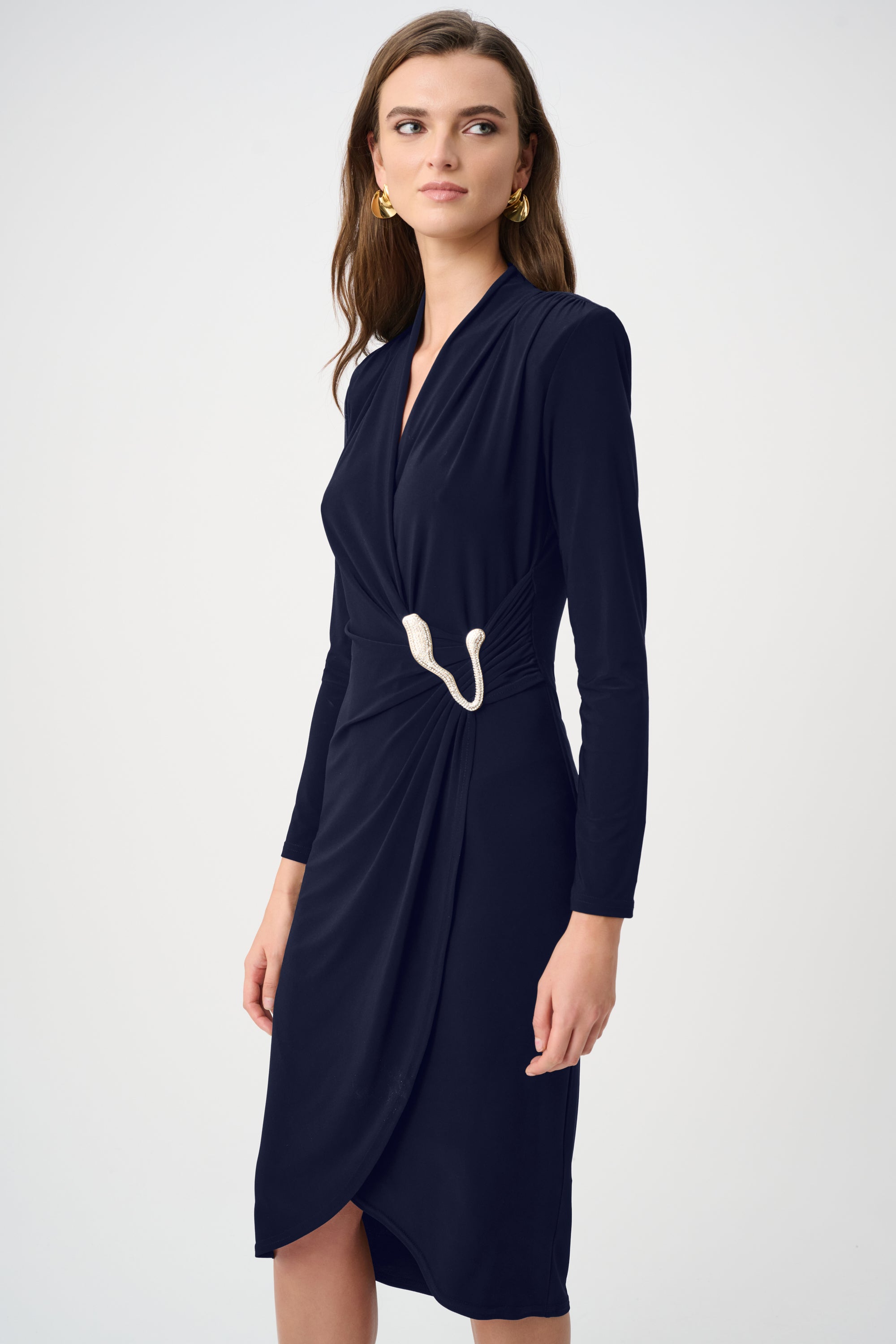 Signature | Silky Knit Sheath Wrap Dress