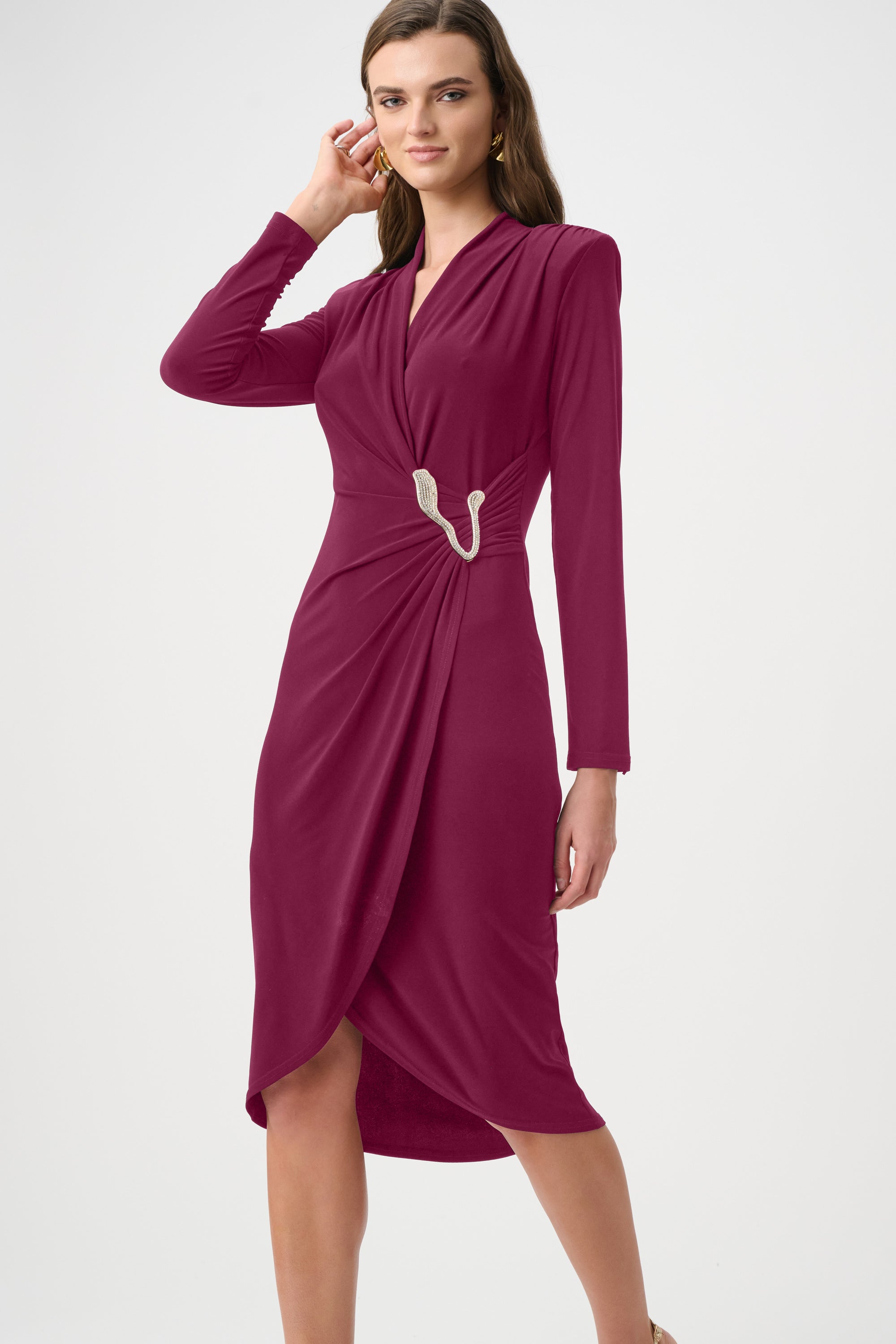 Signature | Silky Knit Sheath Wrap Dress
