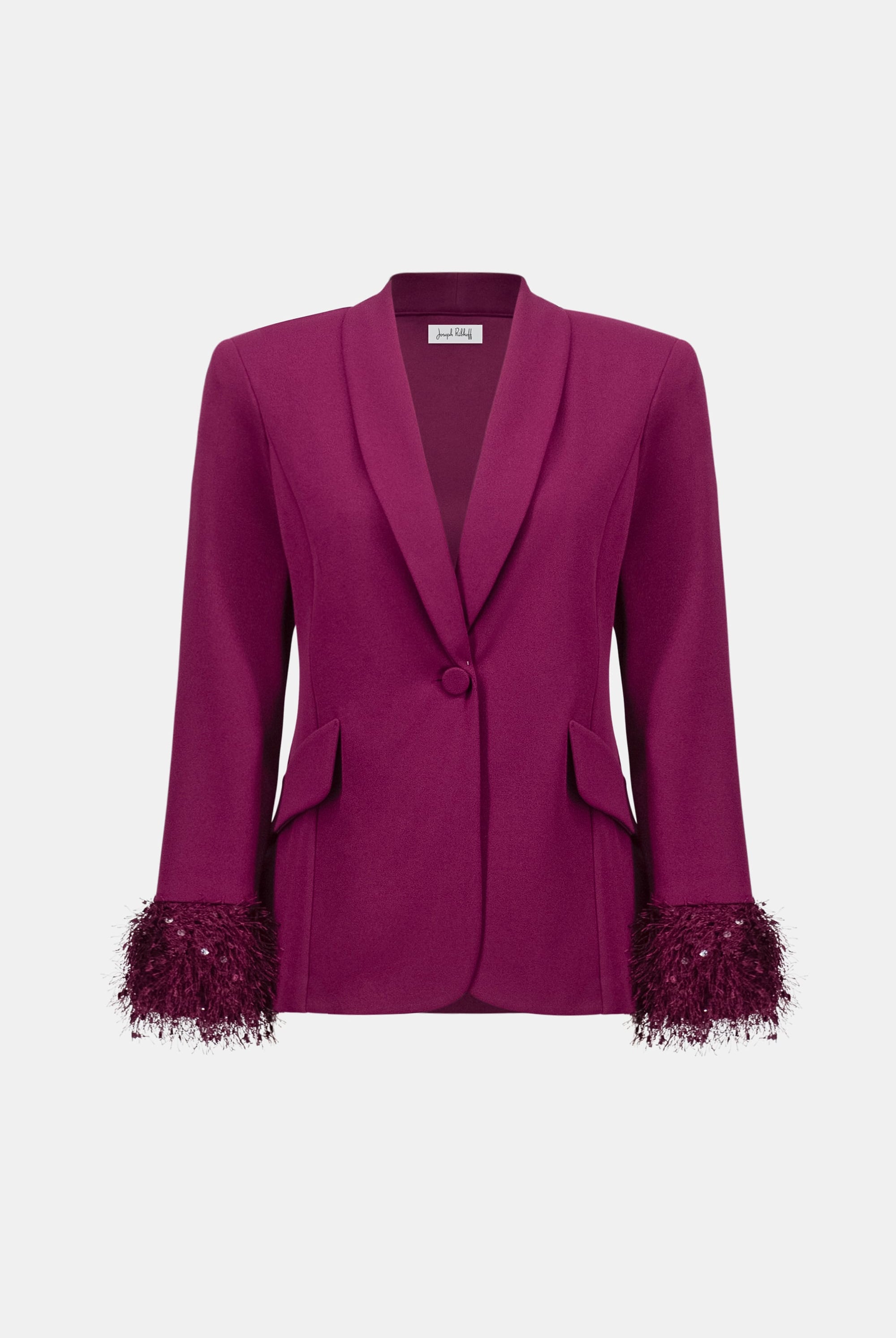Signature | Scuba Crepe Fitted Blazer With Fringe