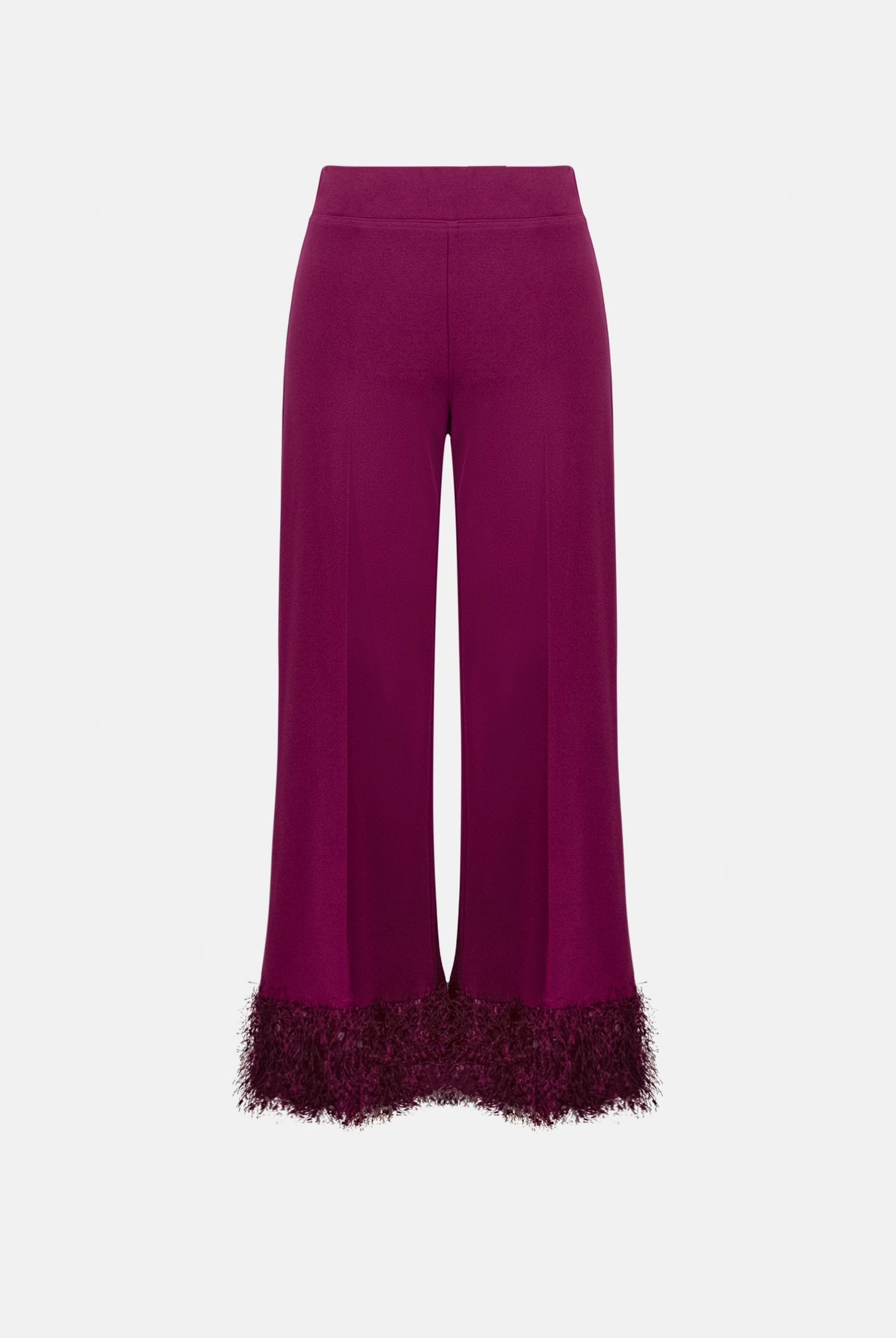 Signature | Scuba Crepe Wide Leg Pants With Fringe