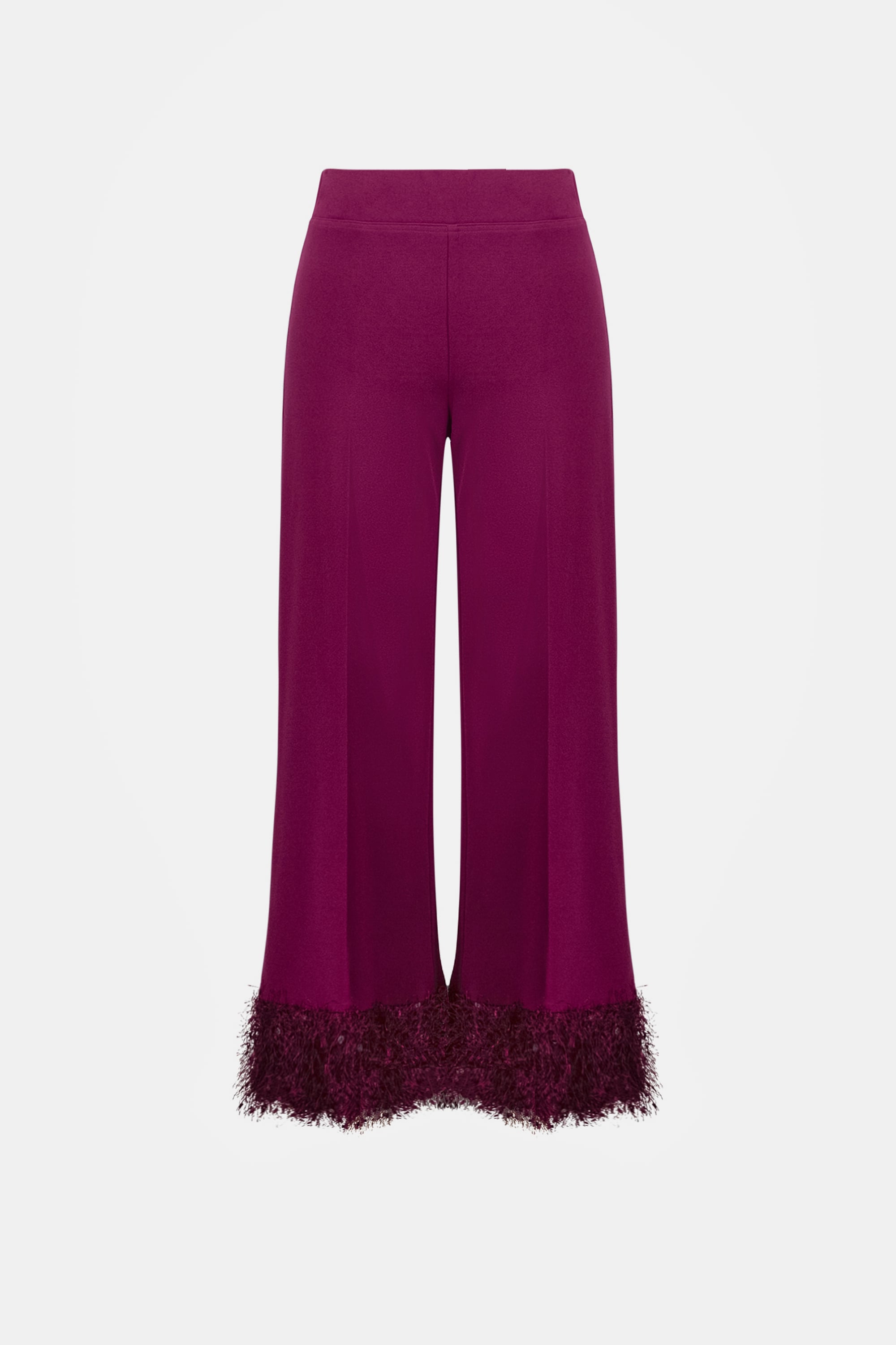 Signature | Scuba Crepe Wide Leg Pants With Fringe