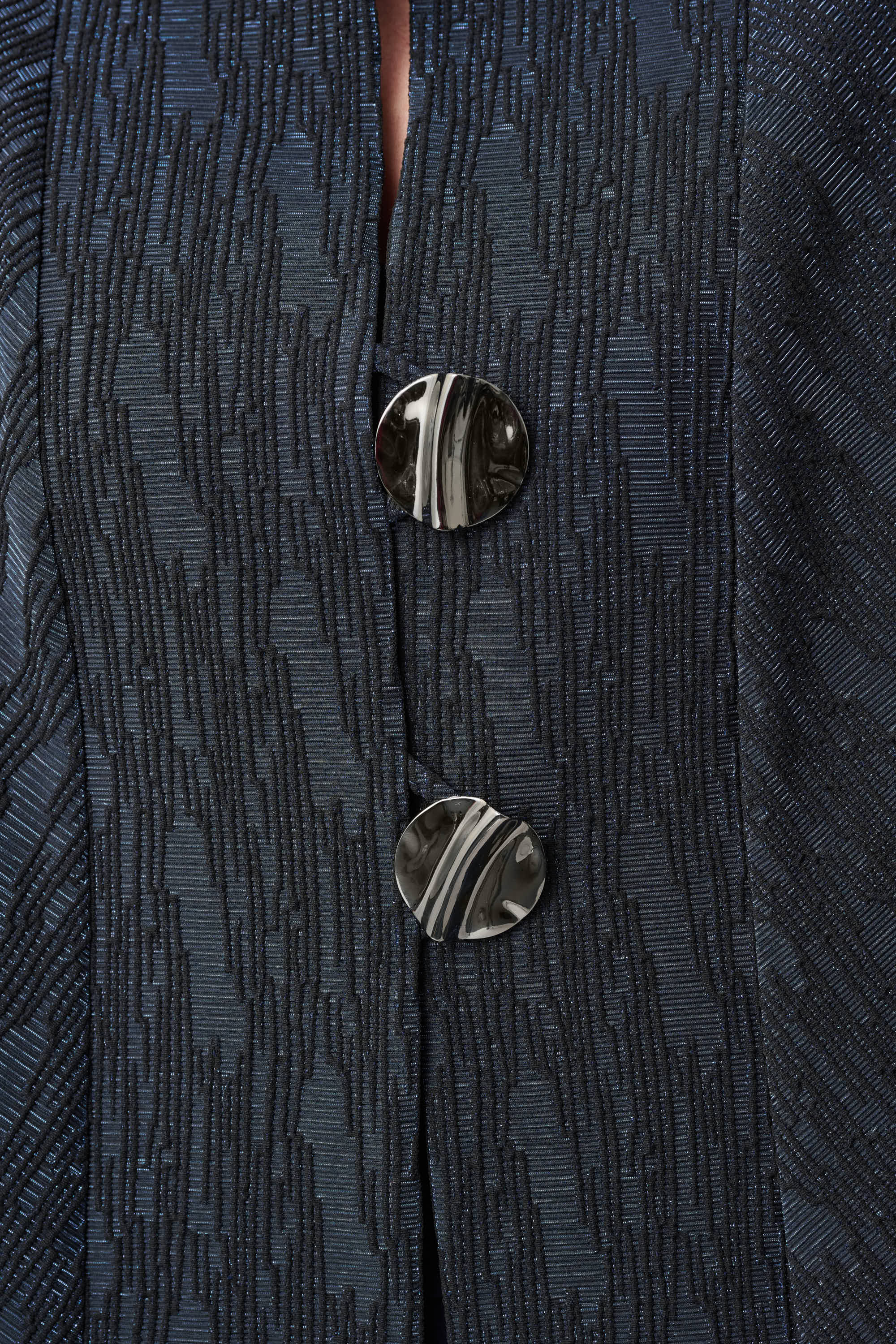 Signature | Foil-Textured Jacquard Trapeze Jacket