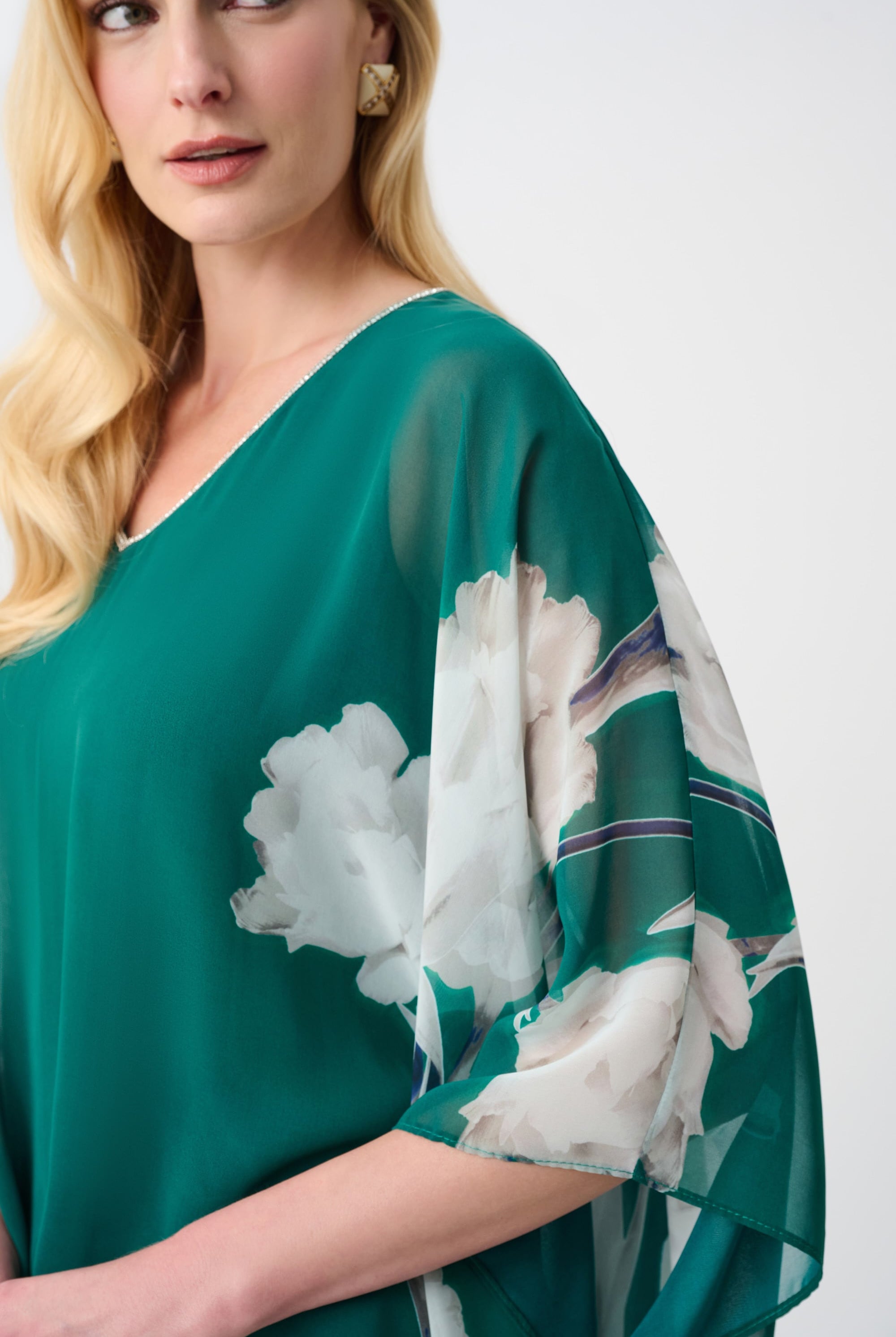 Signature | Recycled Chiffon Floral Print Poncho