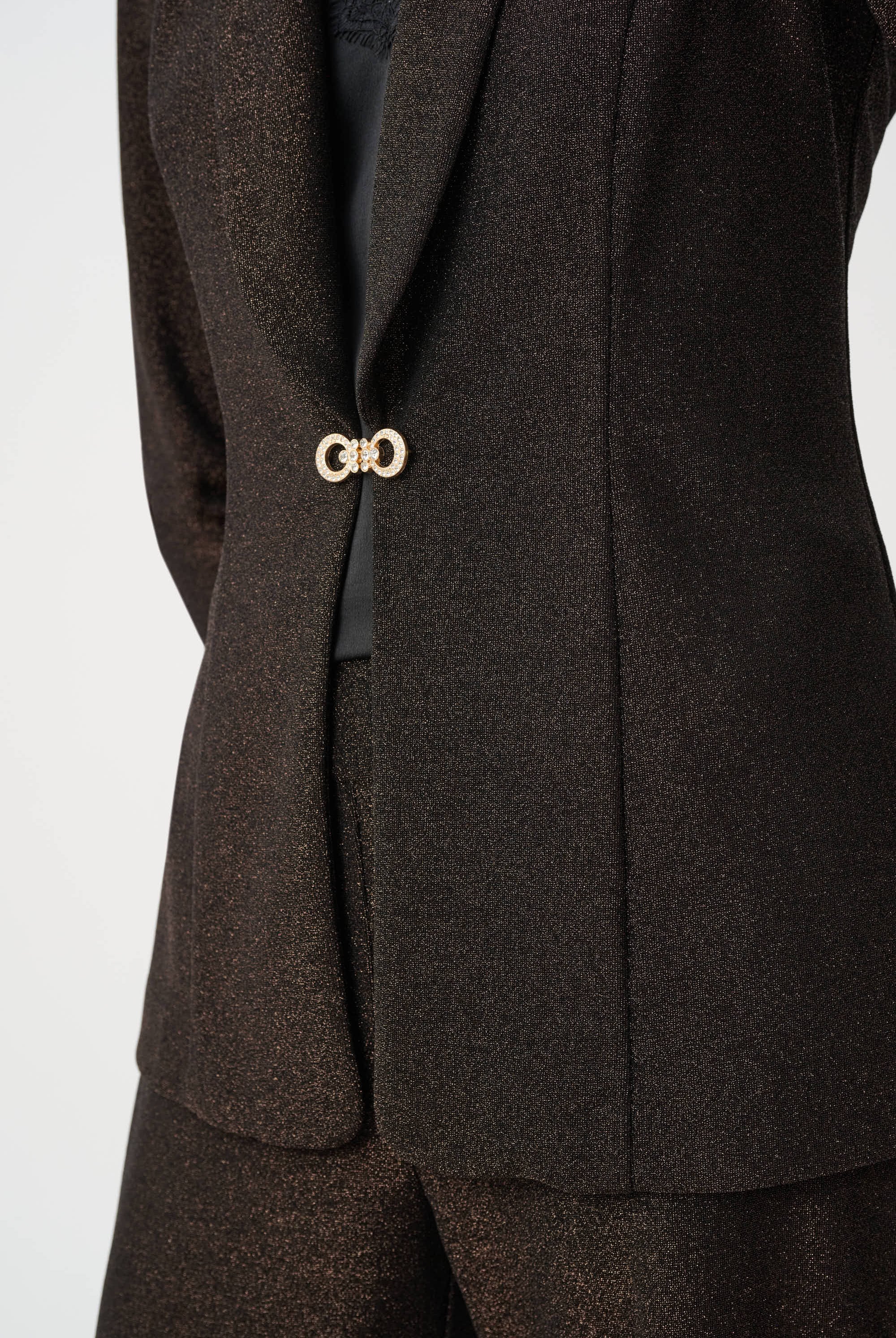 Signature | Sparkle Knit Shawl Collar Fitted Blazer