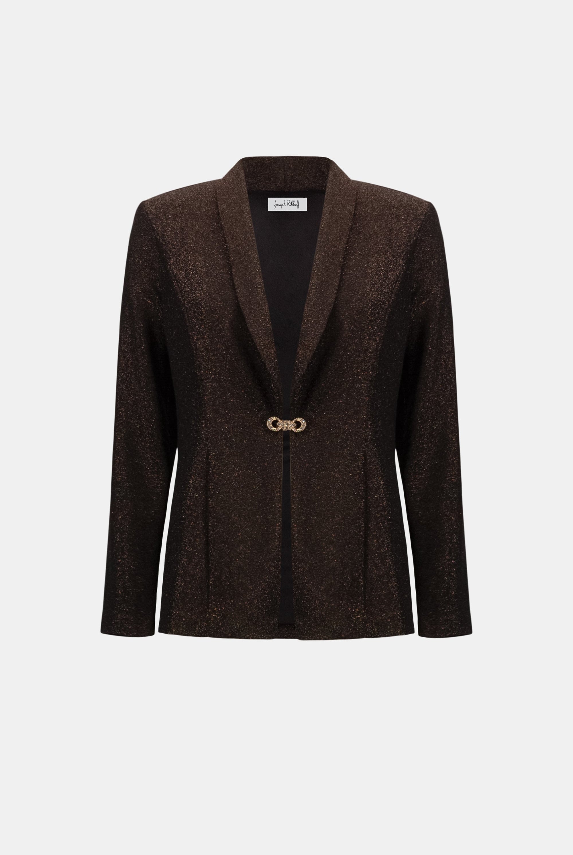 Signature | Sparkle Knit Shawl Collar Fitted Blazer
