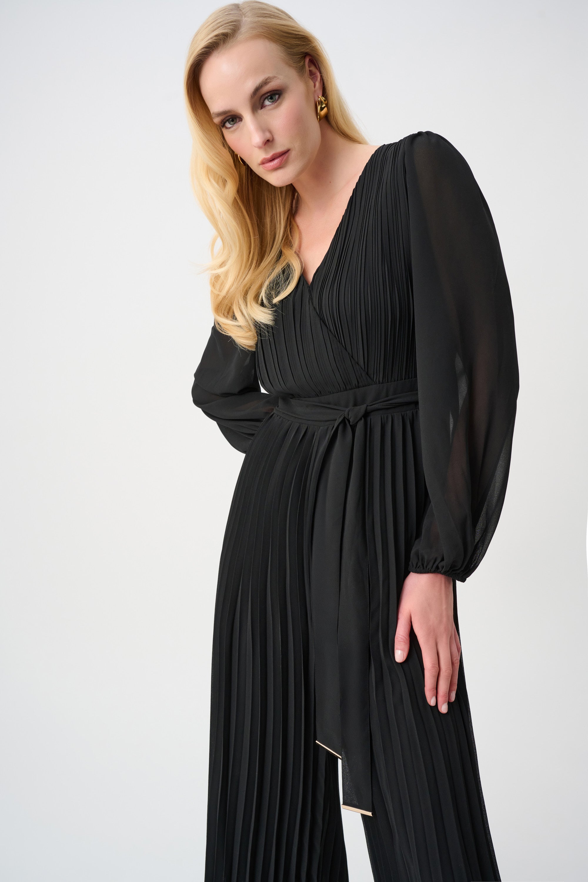 Signature | Georgette And Chiffon Wide Leg Wrap Jumpsuit