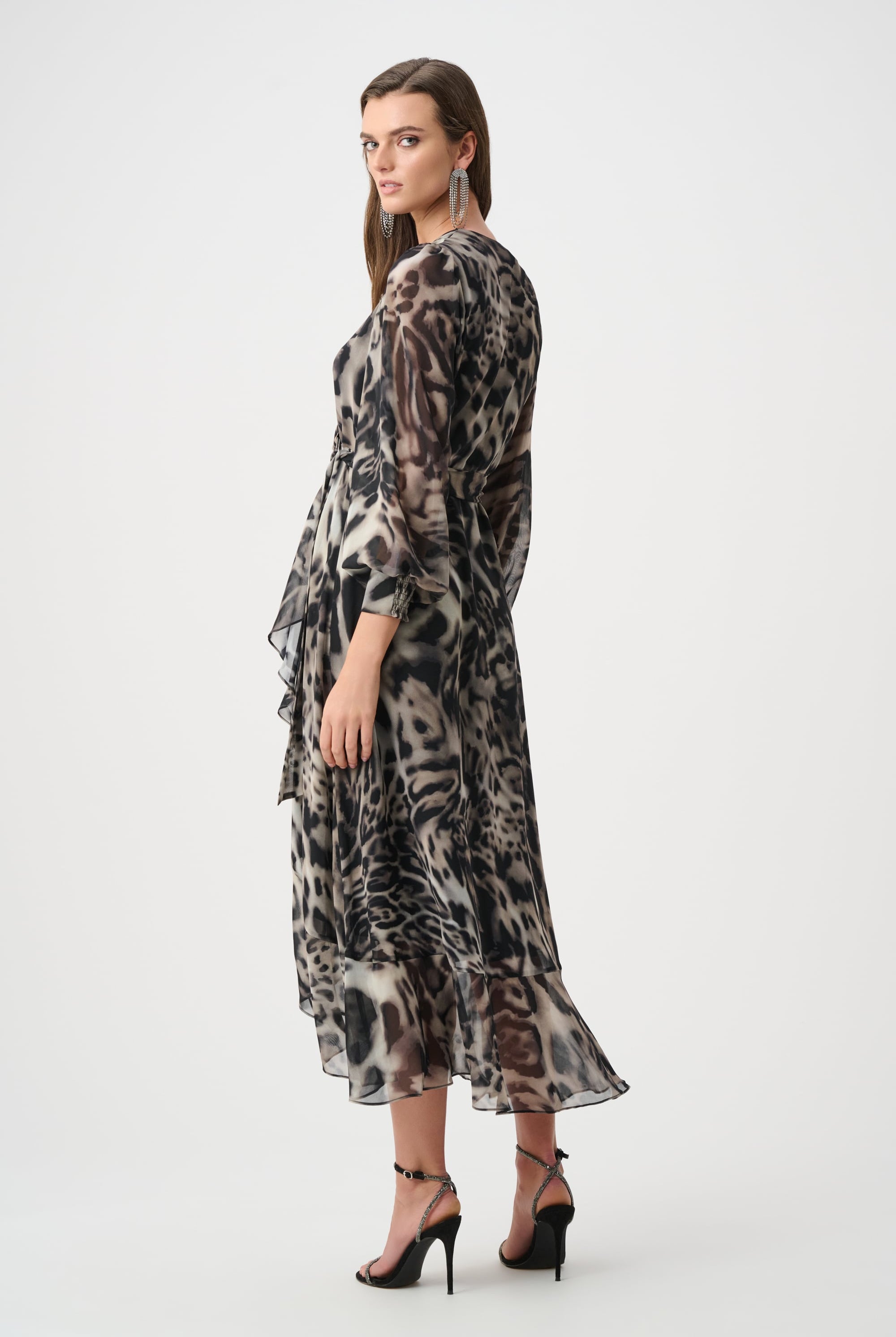 Signature | Chiffon Printed Fit and Flare Wrap Dress