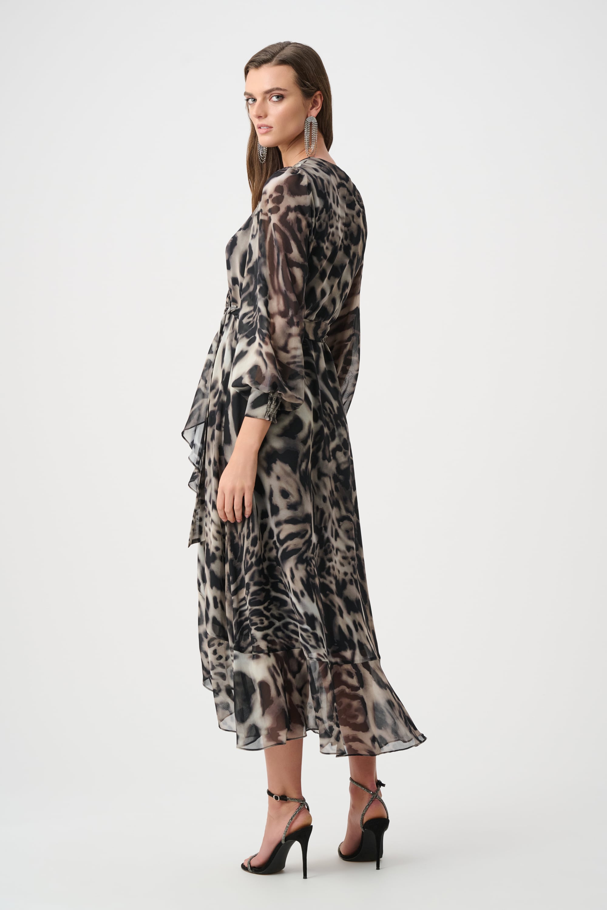 Signature | Chiffon Printed Fit and Flare Wrap Dress
