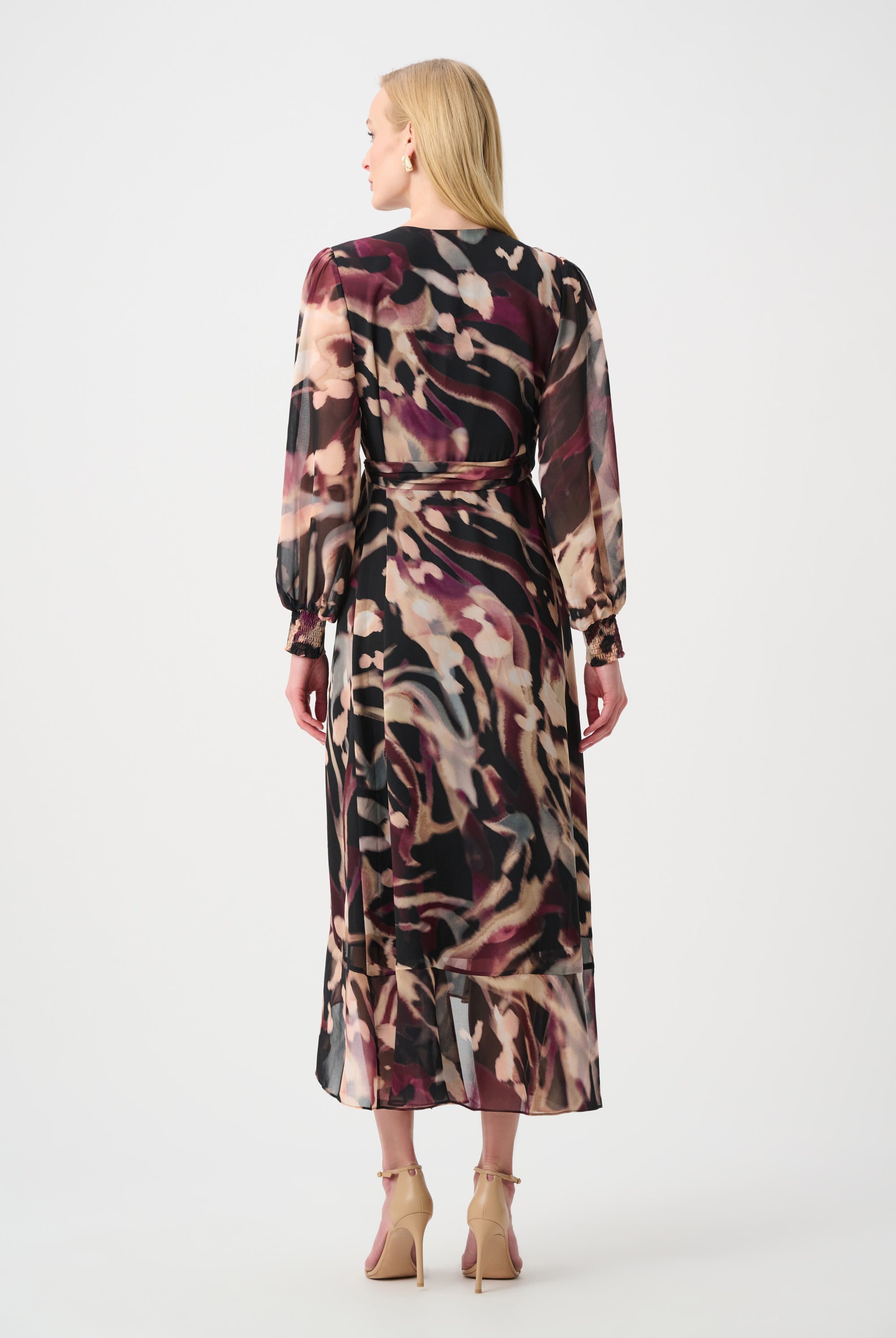 Signature | Chiffon Printed Fit and Flare Wrap Dress