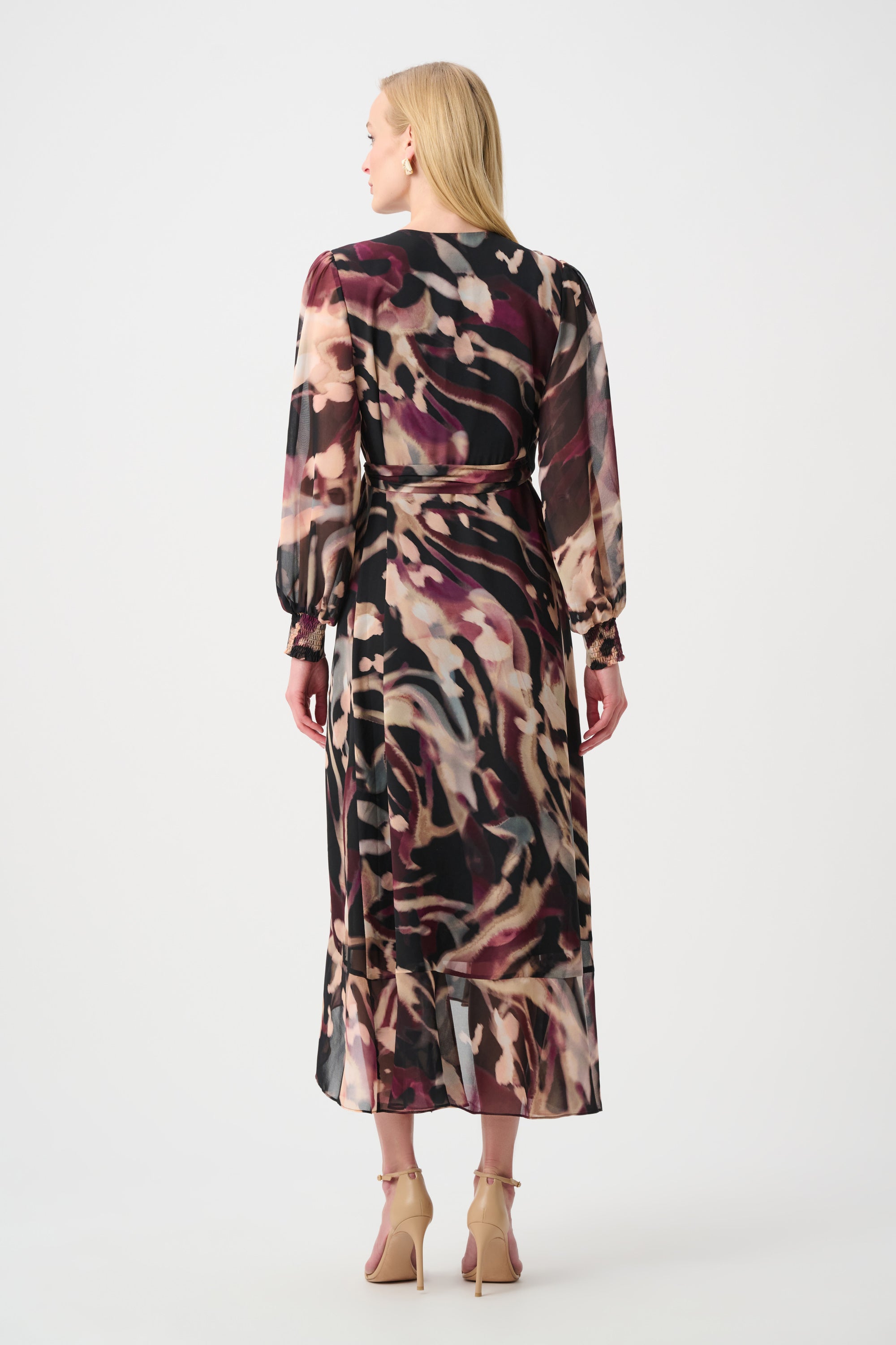 Signature | Chiffon Printed Fit and Flare Wrap Dress