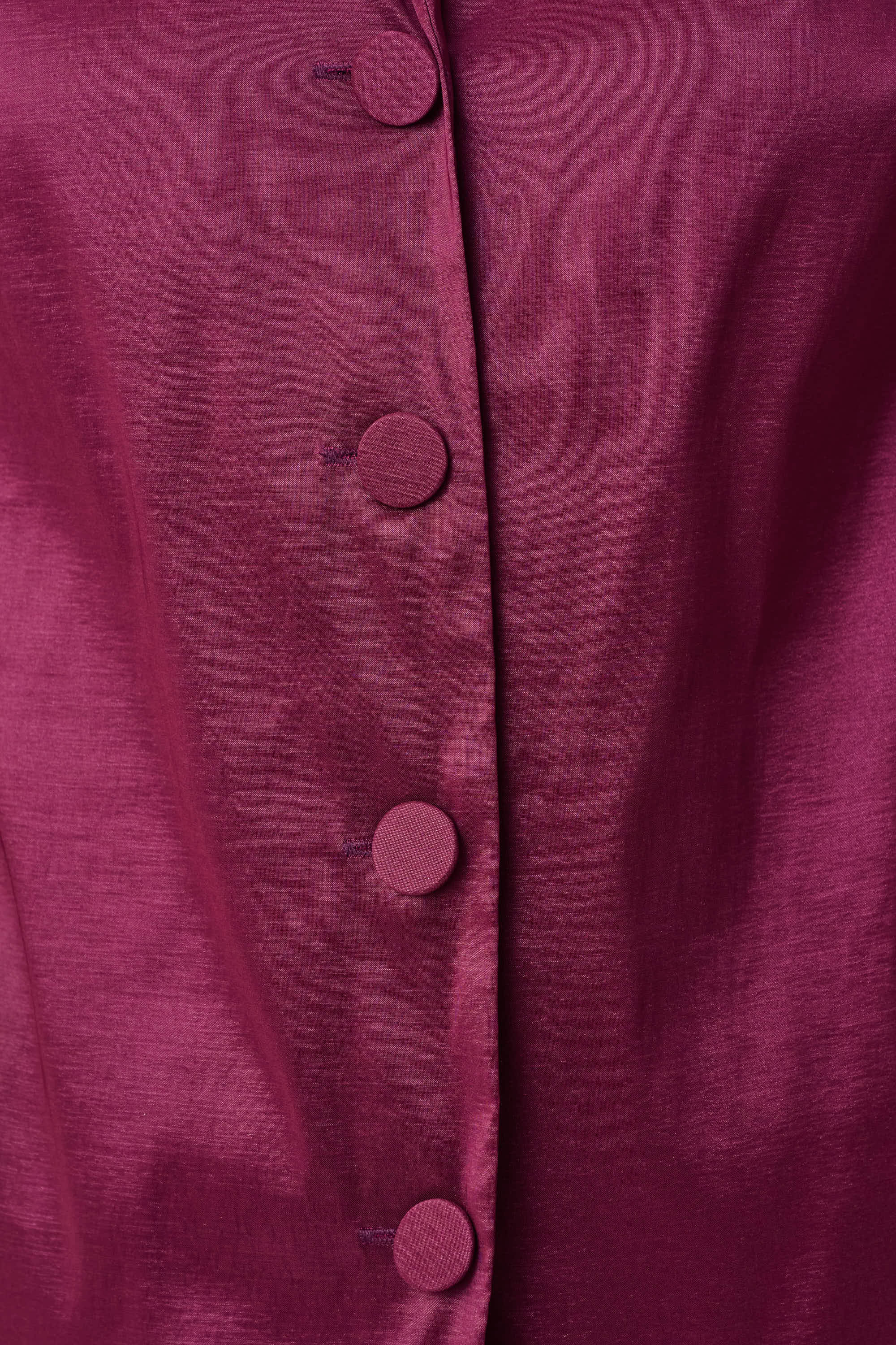 Signature | Stretch Taffeta Fitted Blouse With Rhinestone Buttons