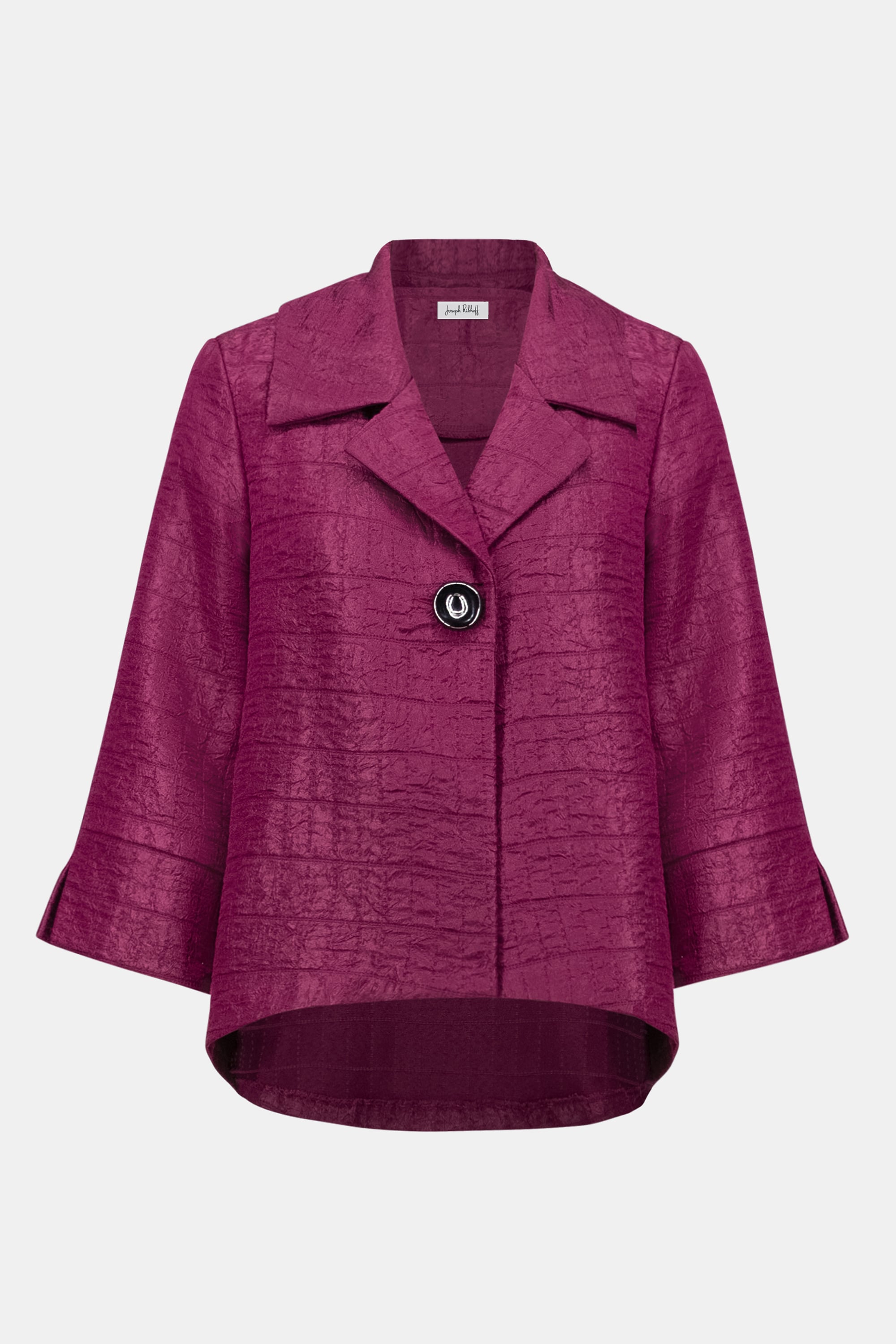 Signature | Textured Jacquard Notch Collar Swing Jacket