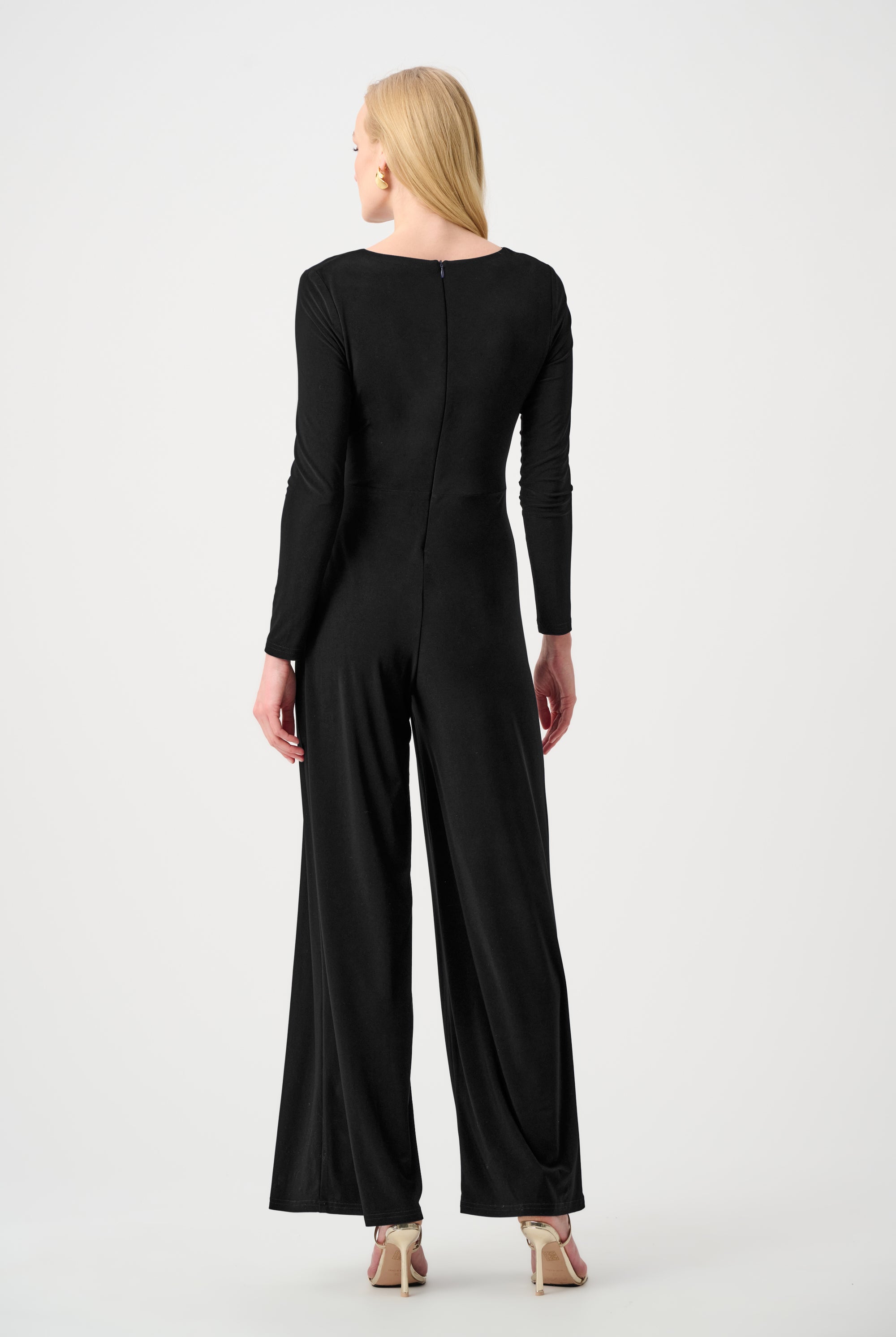 Signature | Silky Knit Wide Leg Wrap Jumpsuit
