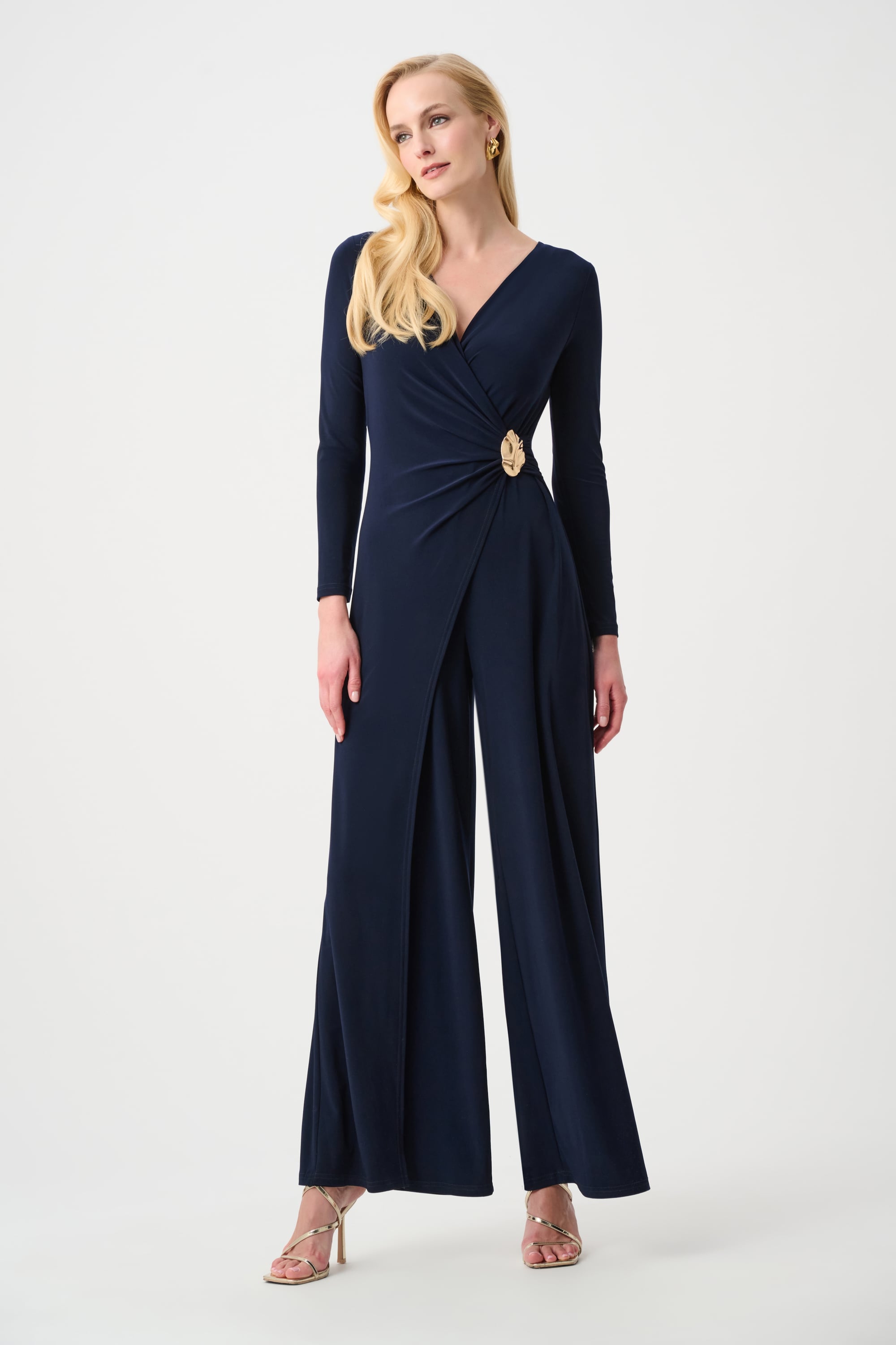 Signature | Silky Knit Wide Leg Wrap Jumpsuit