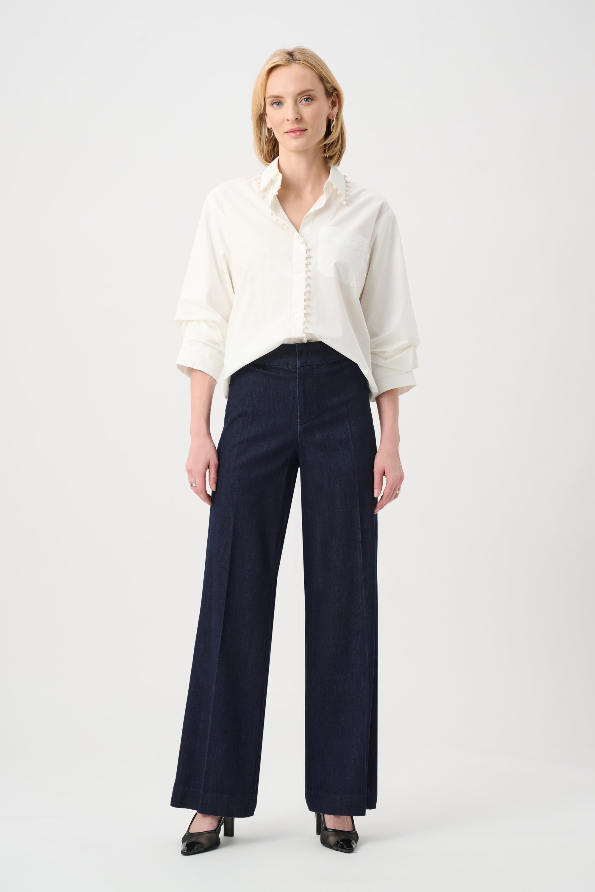 Chloe | Stretch Denim High-Rise Wide Leg Jeans
