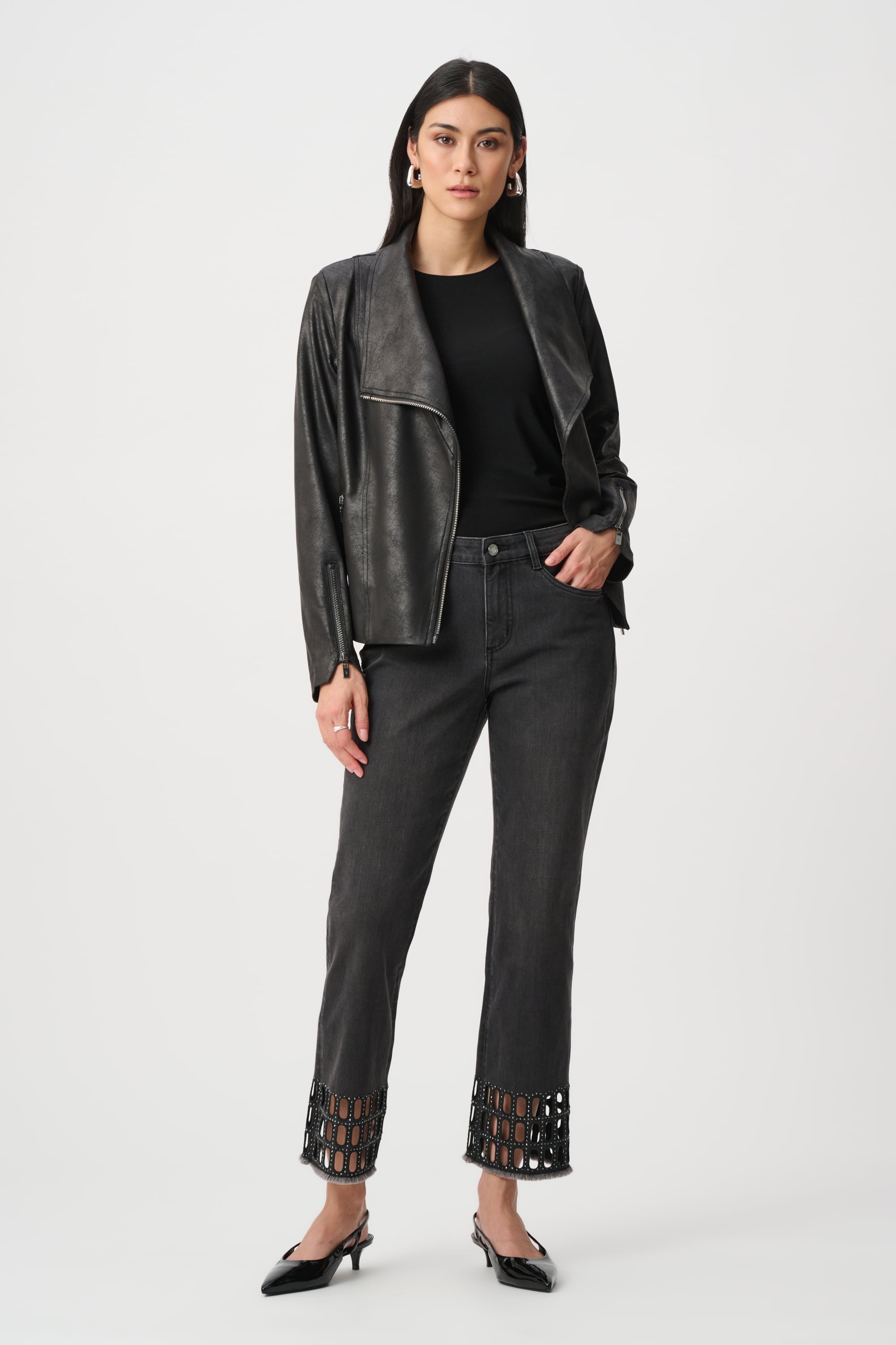Repreve® Denim Straight Classic Jeans With Rhinestone Detail