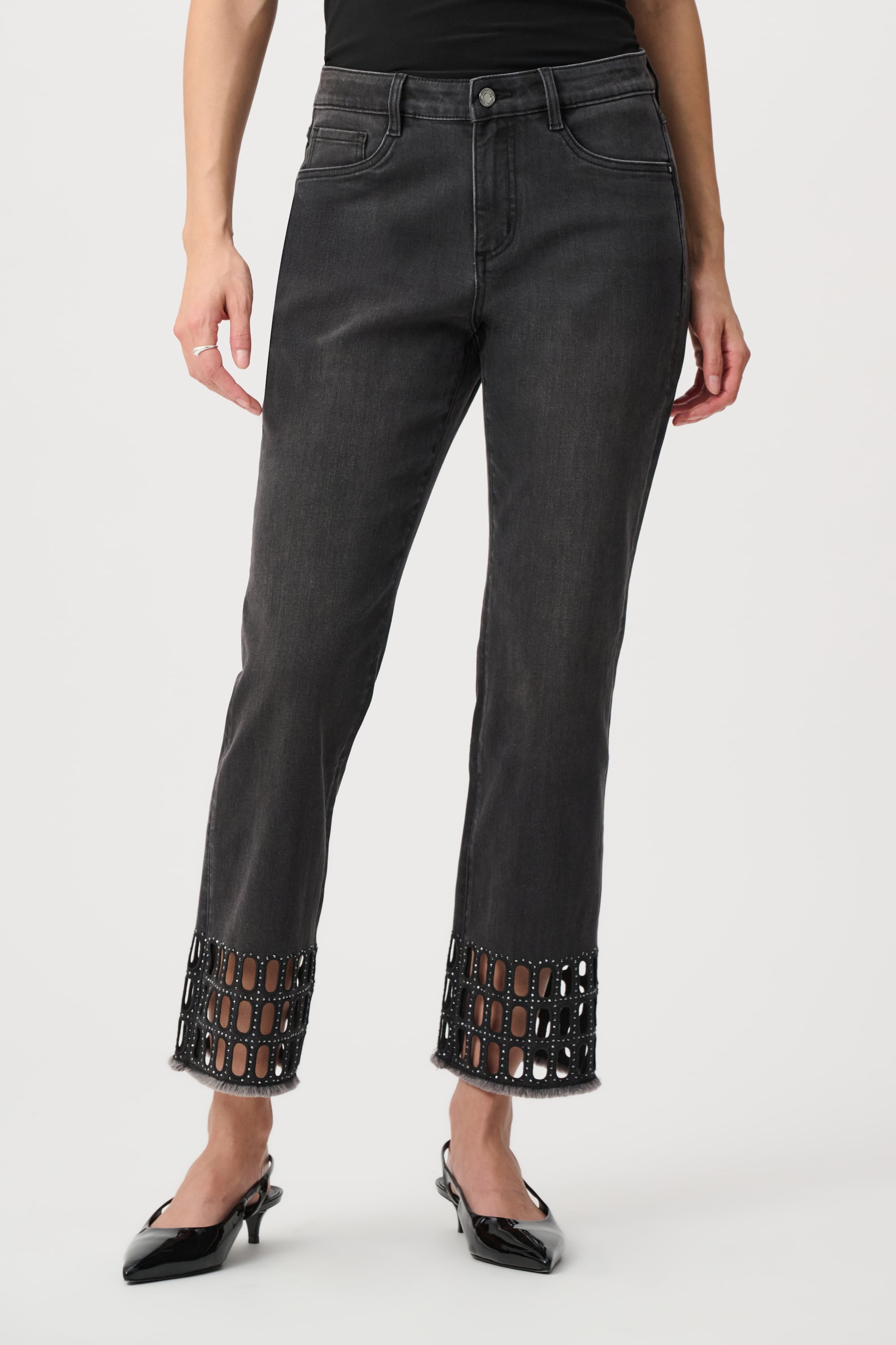 Repreve® Denim Straight Classic Jeans With Rhinestone Detail