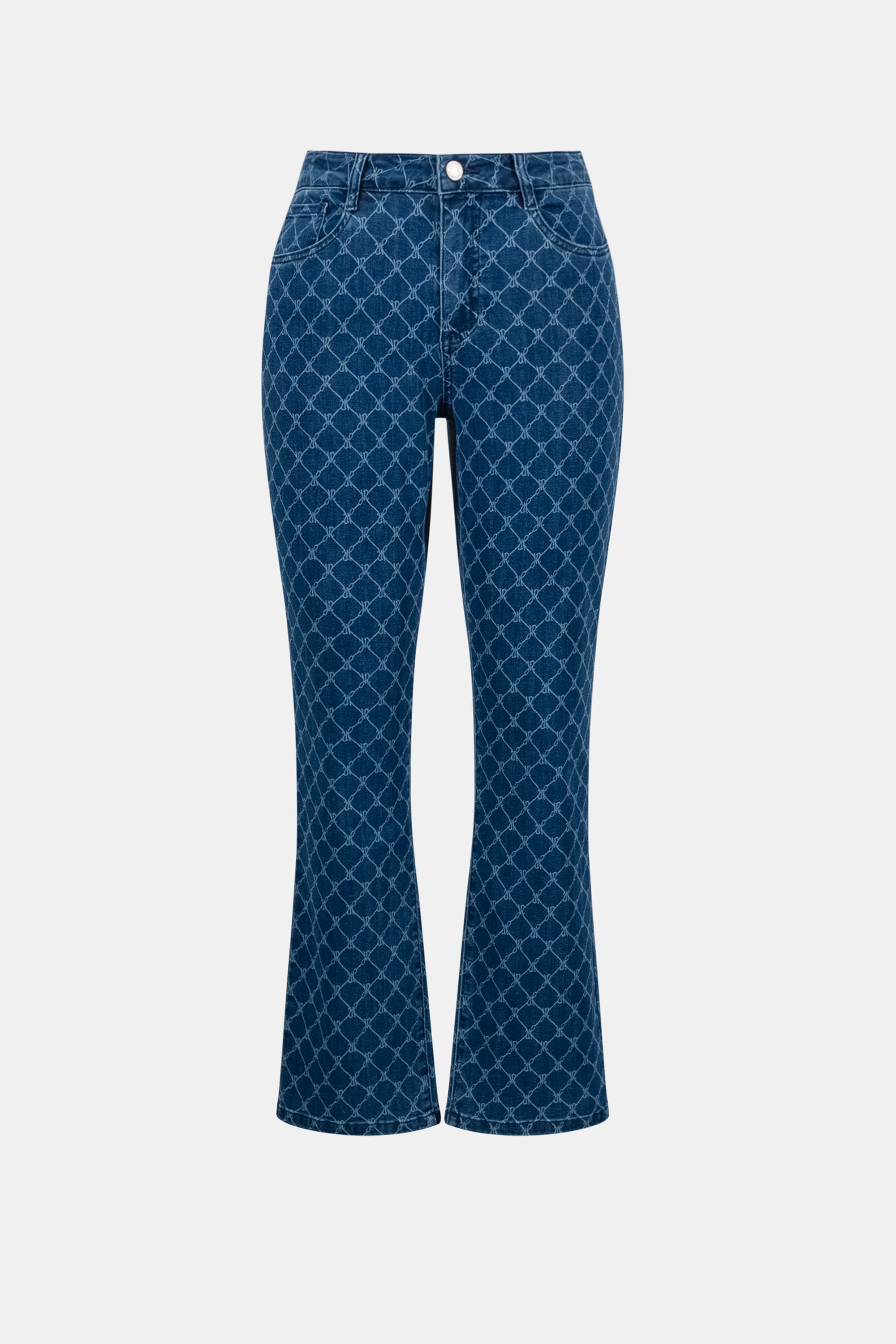 Featherweave Denim Strip-Dye Print Straight Classic Jeans