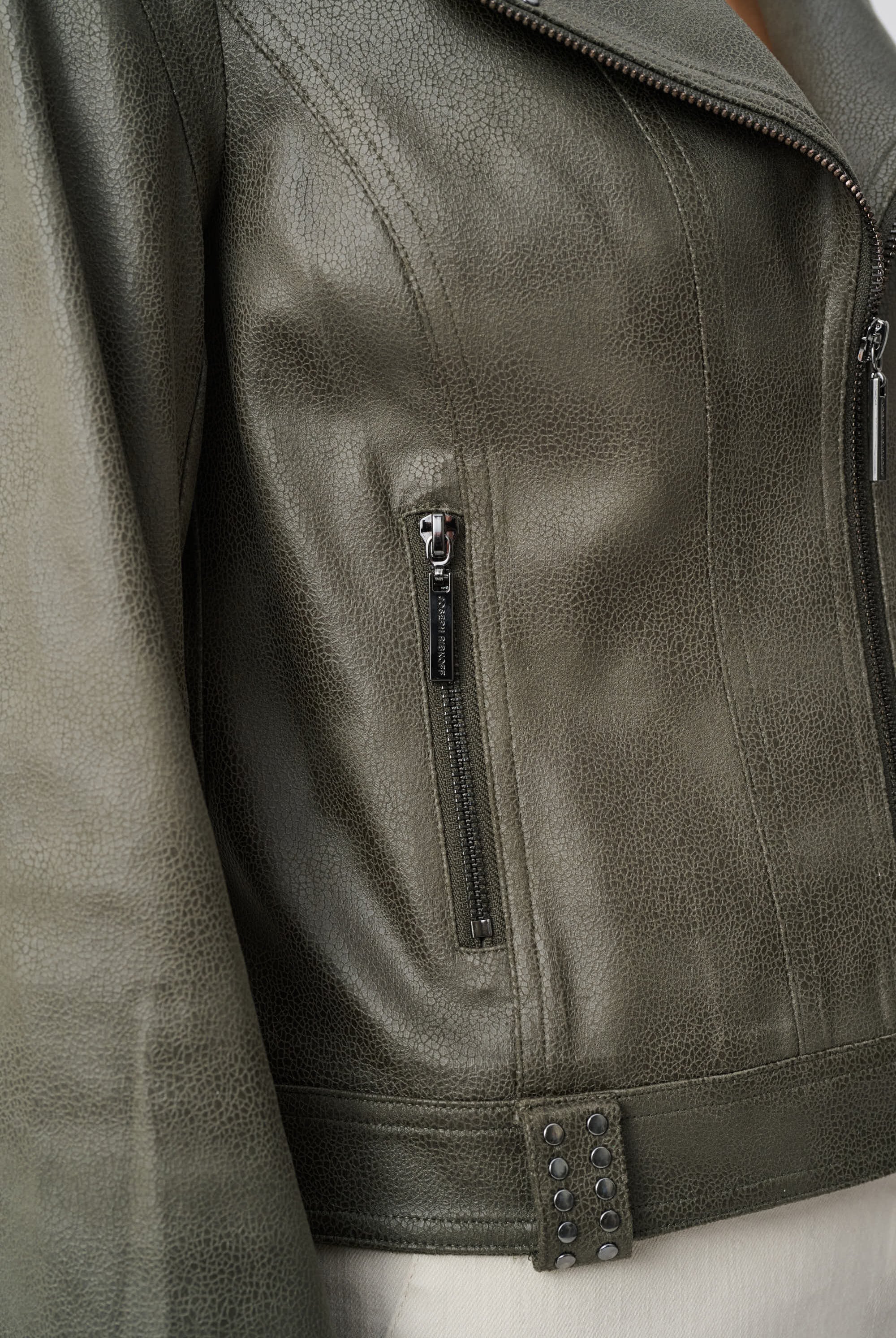 Foiled Faux Suede Fitted Jacket