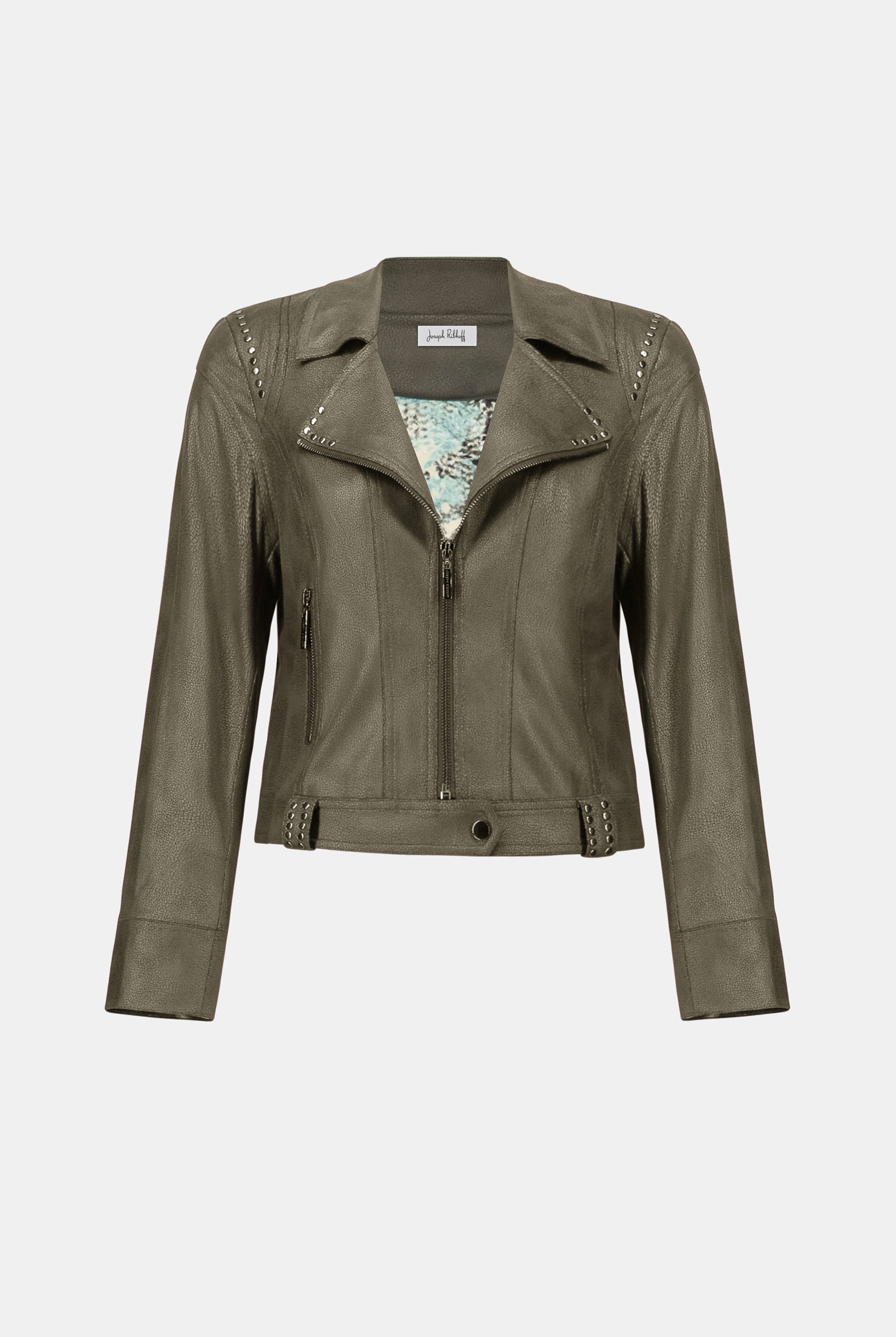 Foiled Faux Suede Fitted Jacket